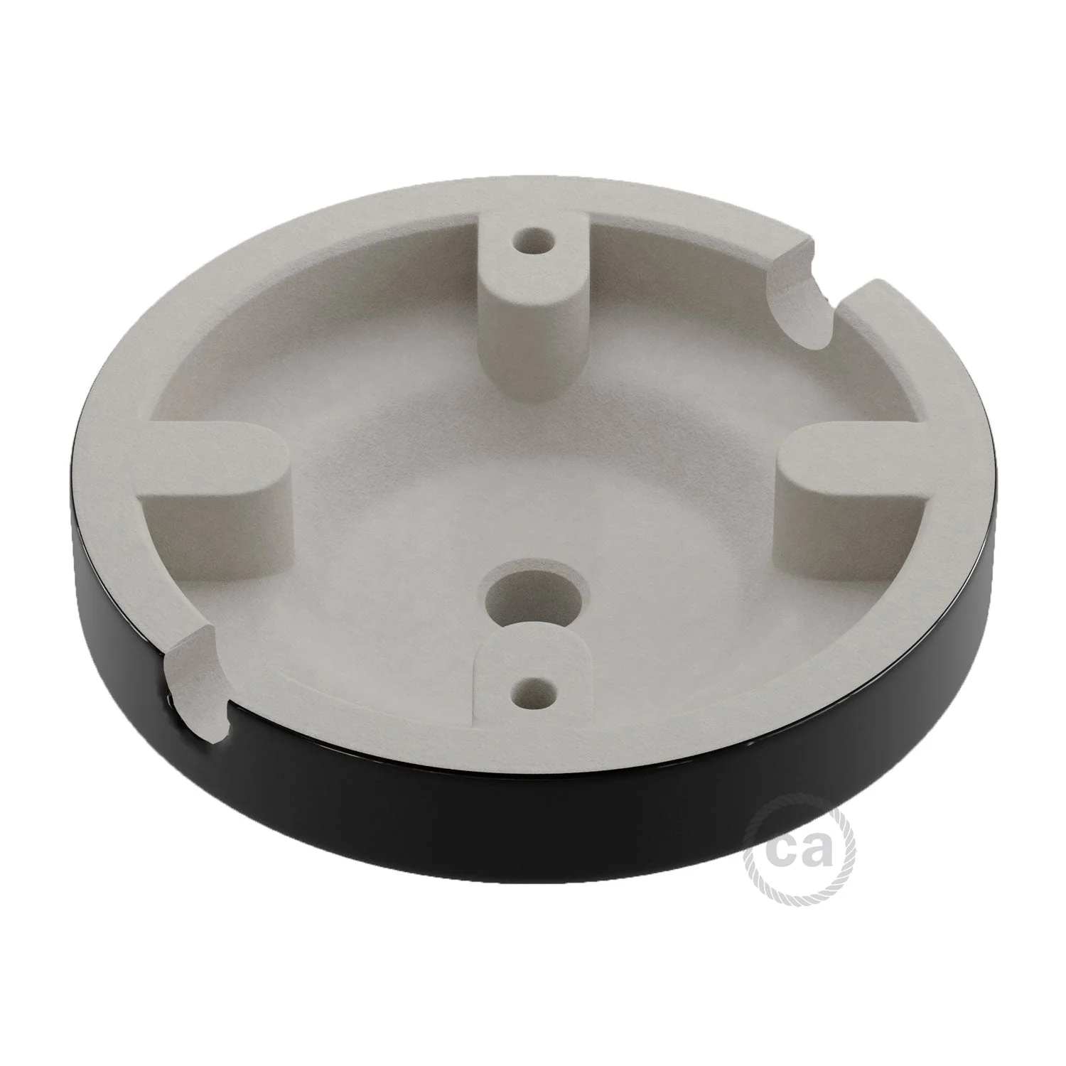 Minimal ceiling rose kit in porcelain - Black - Image 4