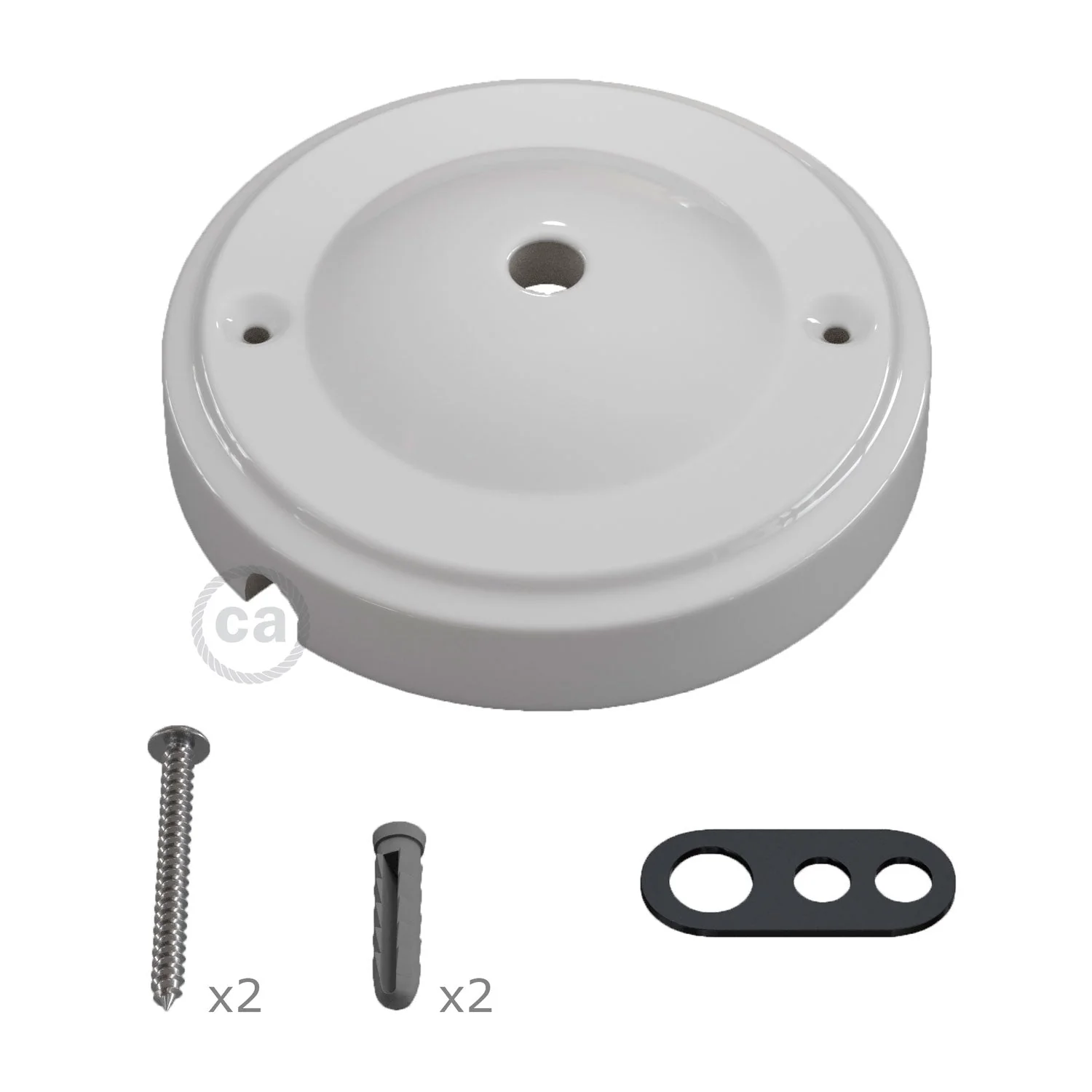 Minimal porcelain ceiling rose kit - White - Image 3
