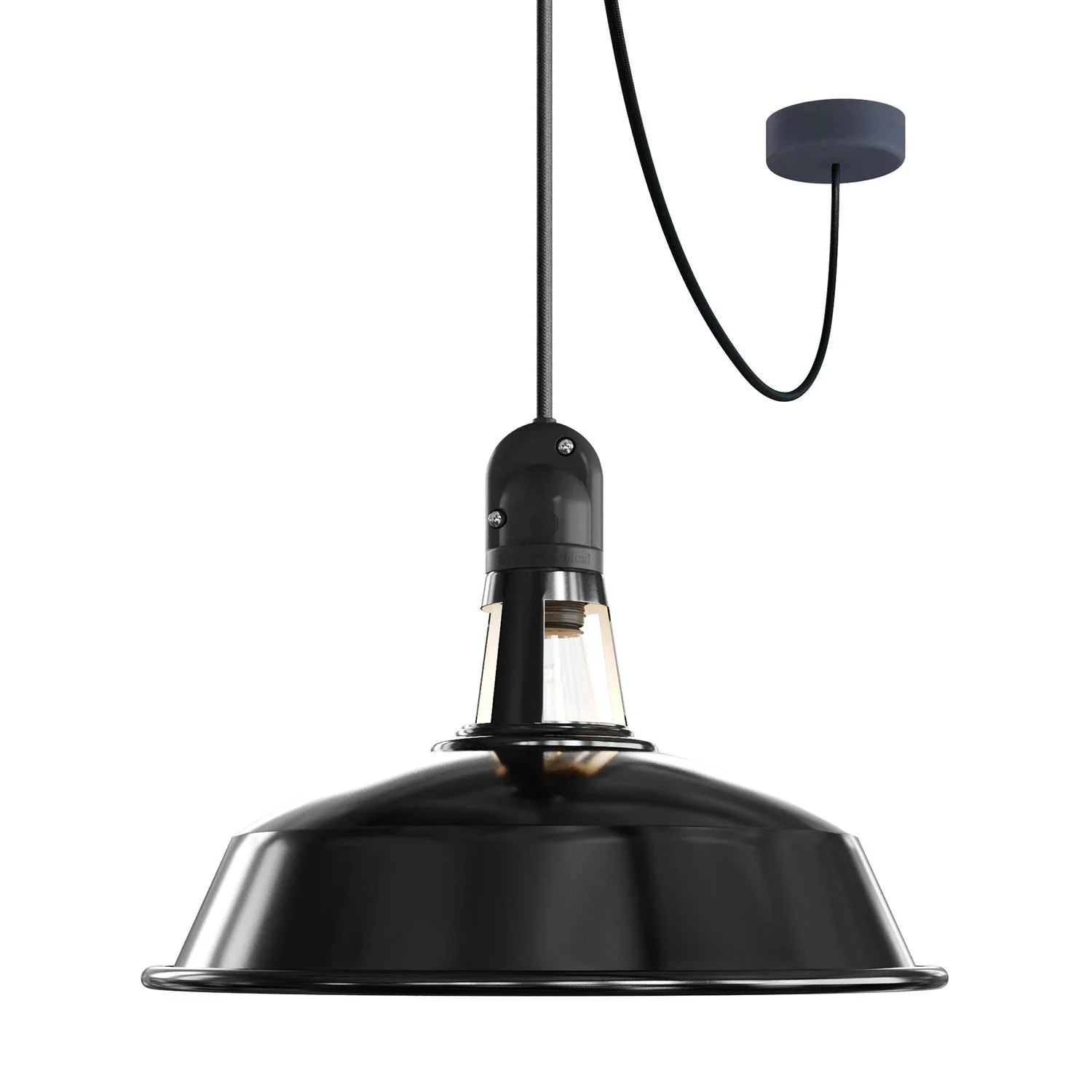 Modulair ELEGANT Outdoor lamp with lampshade, 5 m cable, silicone ceiling rose and IP65 waterproof lamp holder – Black