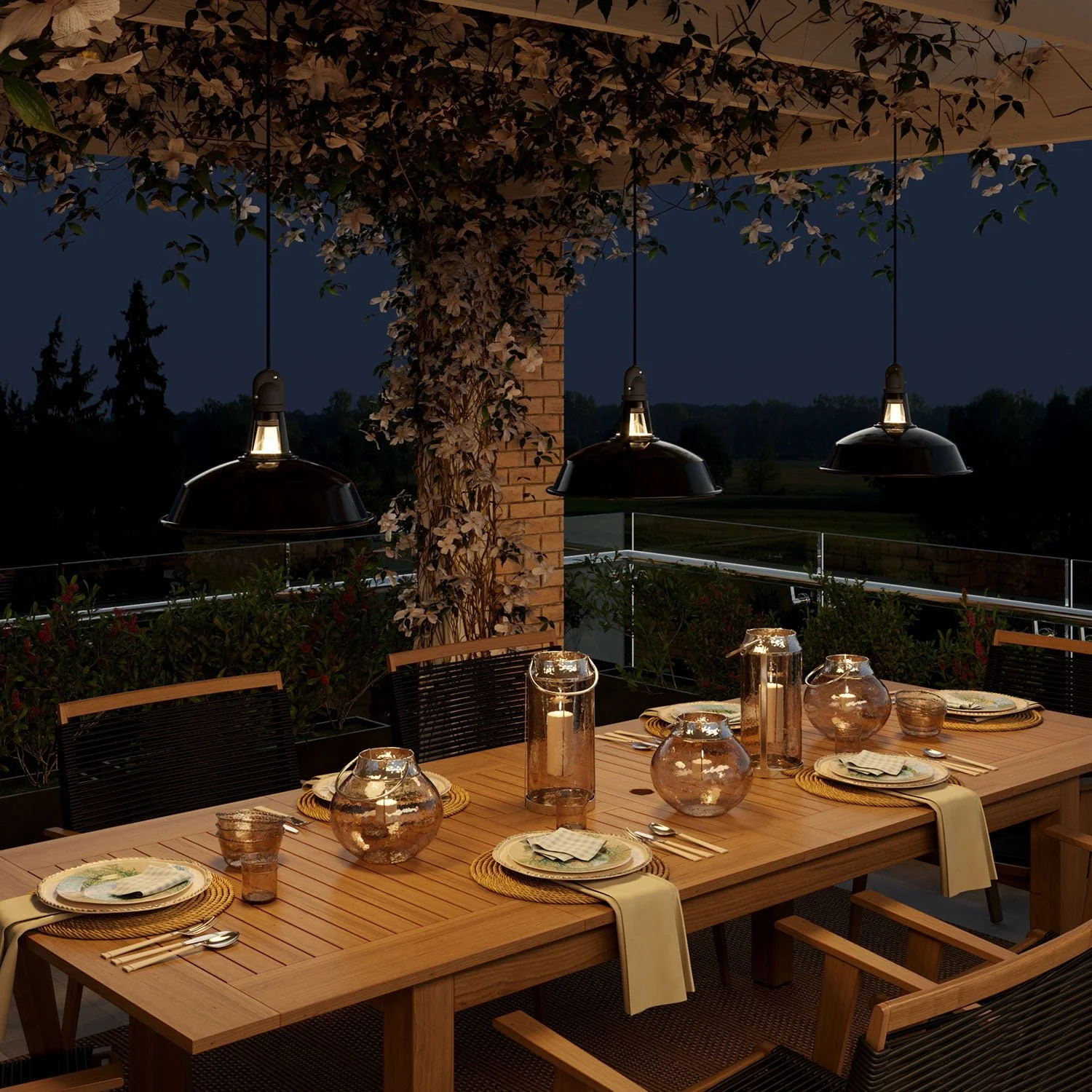 Modulair ELEGANT Outdoor lamp with lampshade, 5 m cable, silicone ceiling rose and IP65 waterproof lamp holder – Black - Image 3