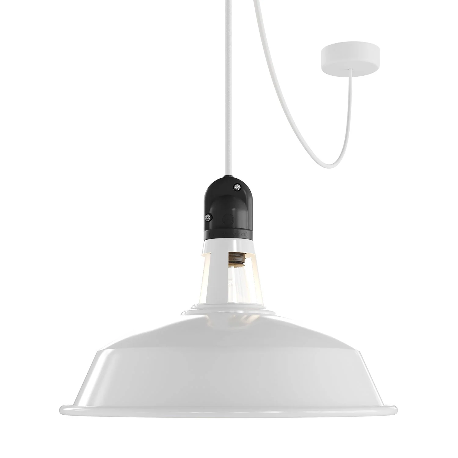 Modulair ELEGANT Outdoor lamp with lampshade, 5 m cable, silicone ceiling rose and IP65 waterproof lamp holder - White