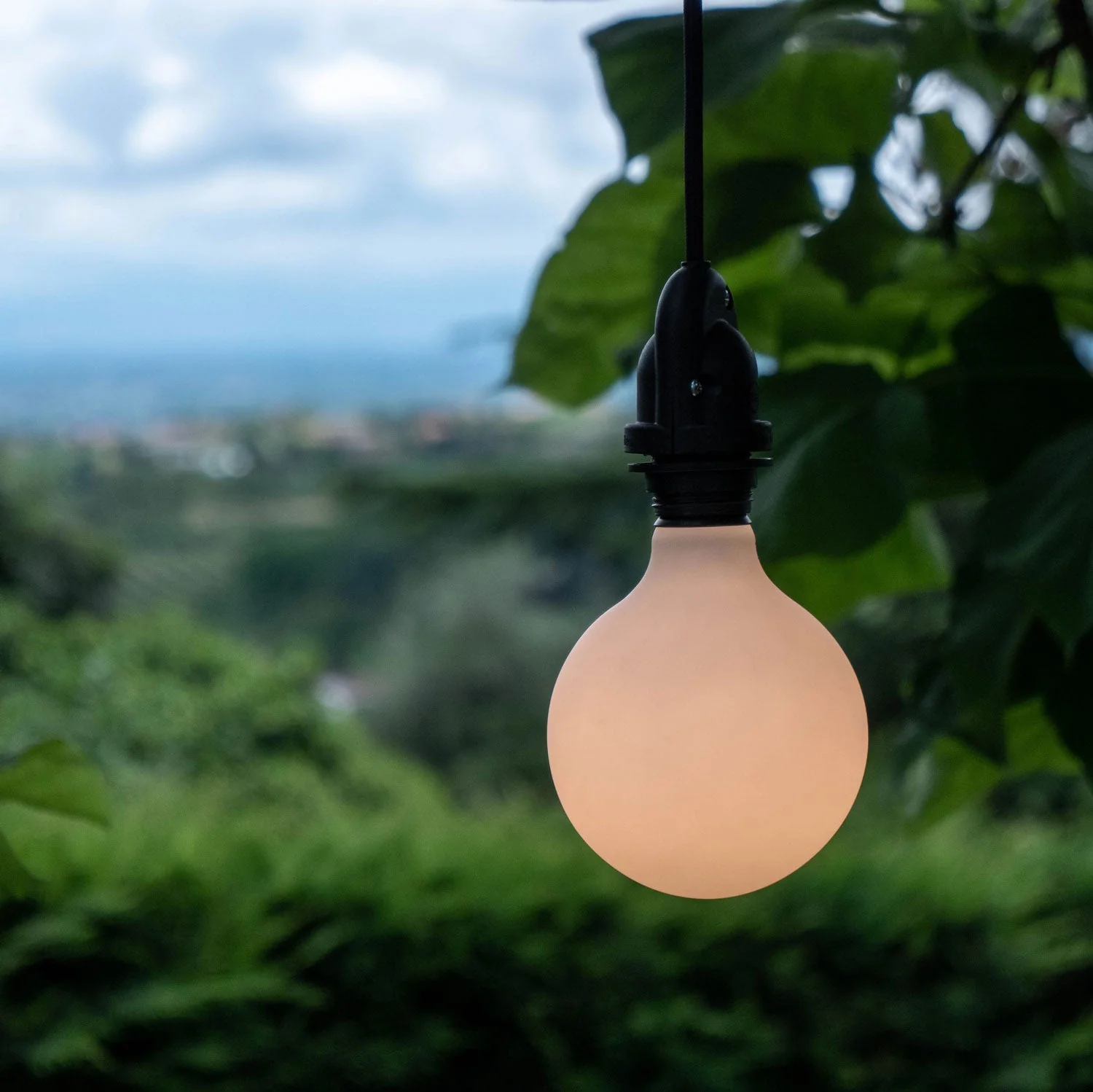 Modulair outdoor lamp for lampshade with 5 m fabric cable, cable adjuster, ceiling rose and IP65 lamp holder - Graphite - Image 3