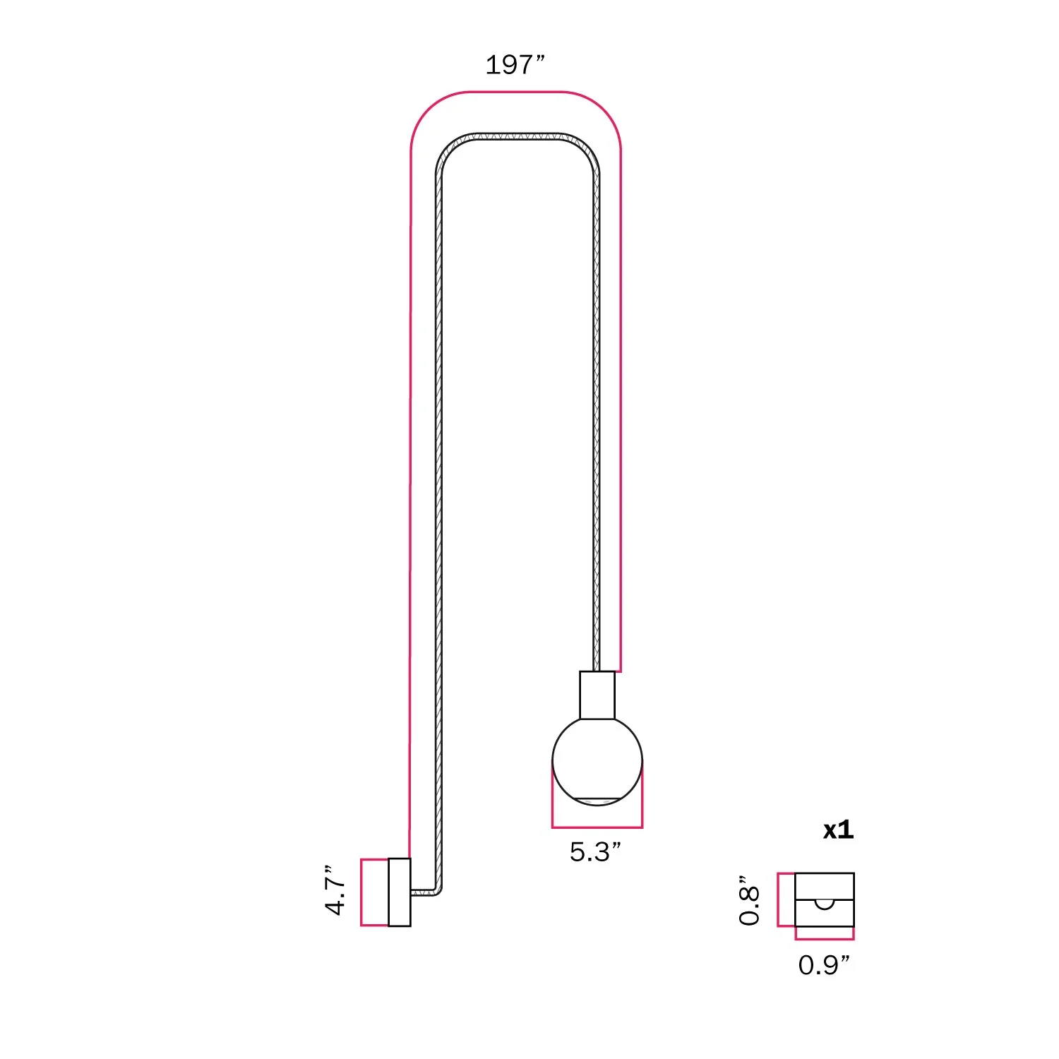 Modulair Outdoor Pendant Lamp, suitable for wet locations, with Unbreak-a-Ball unbreakable shade - White - Image 6