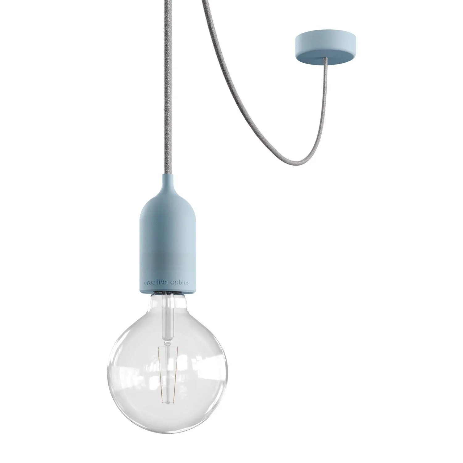 Modulair PASTEL Outdoor lamp with 5 m cable, cable tensioner, ceiling rose and IP65 waterproof lamp holder - Powder blue