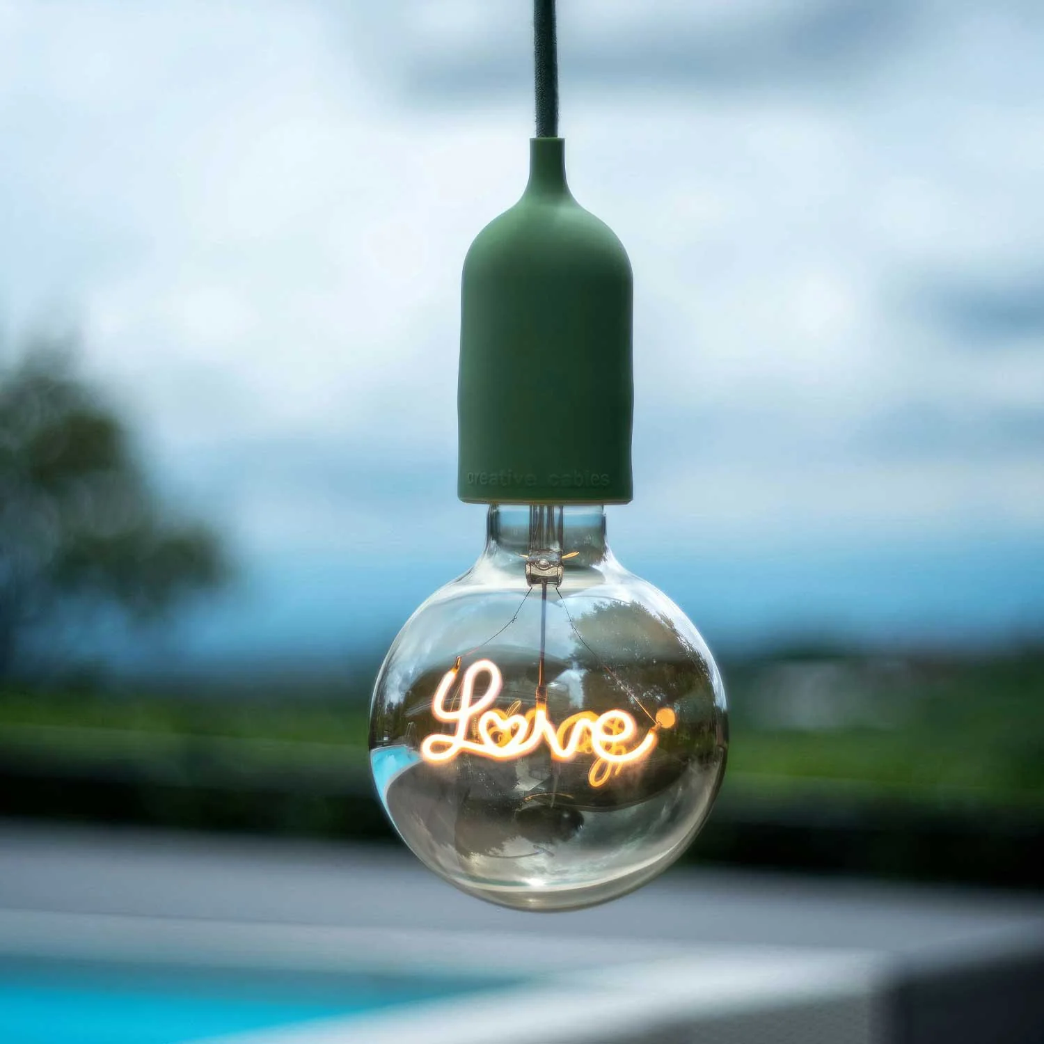 Modulair PASTEL Outdoor lamp with 5 m cable, cable grip, ceiling rose and IP65 waterproof lamp holder – Meadow green - Image 4