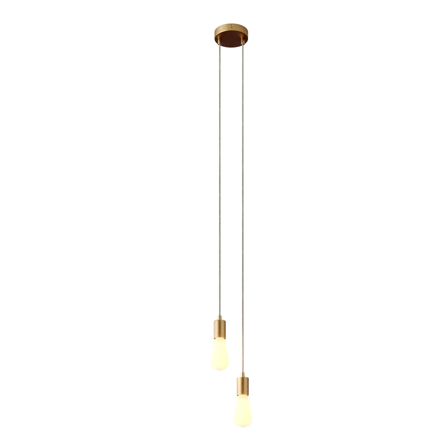 Double-drop multi pendant lamp with metal finishes - Satin bronze