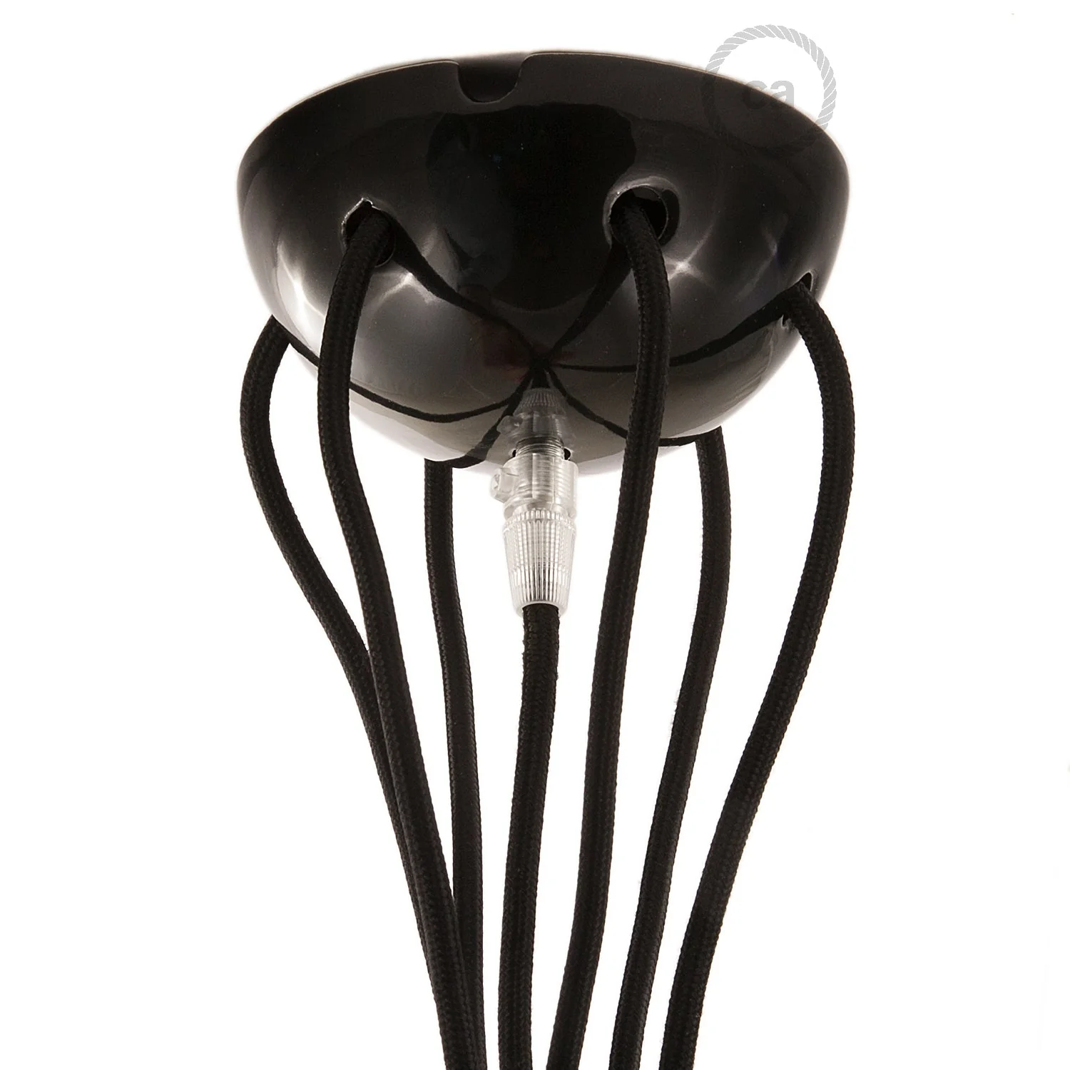 Multiple pendant lamp with 6 drops and coloured ceramic finishes - Black - Image 5