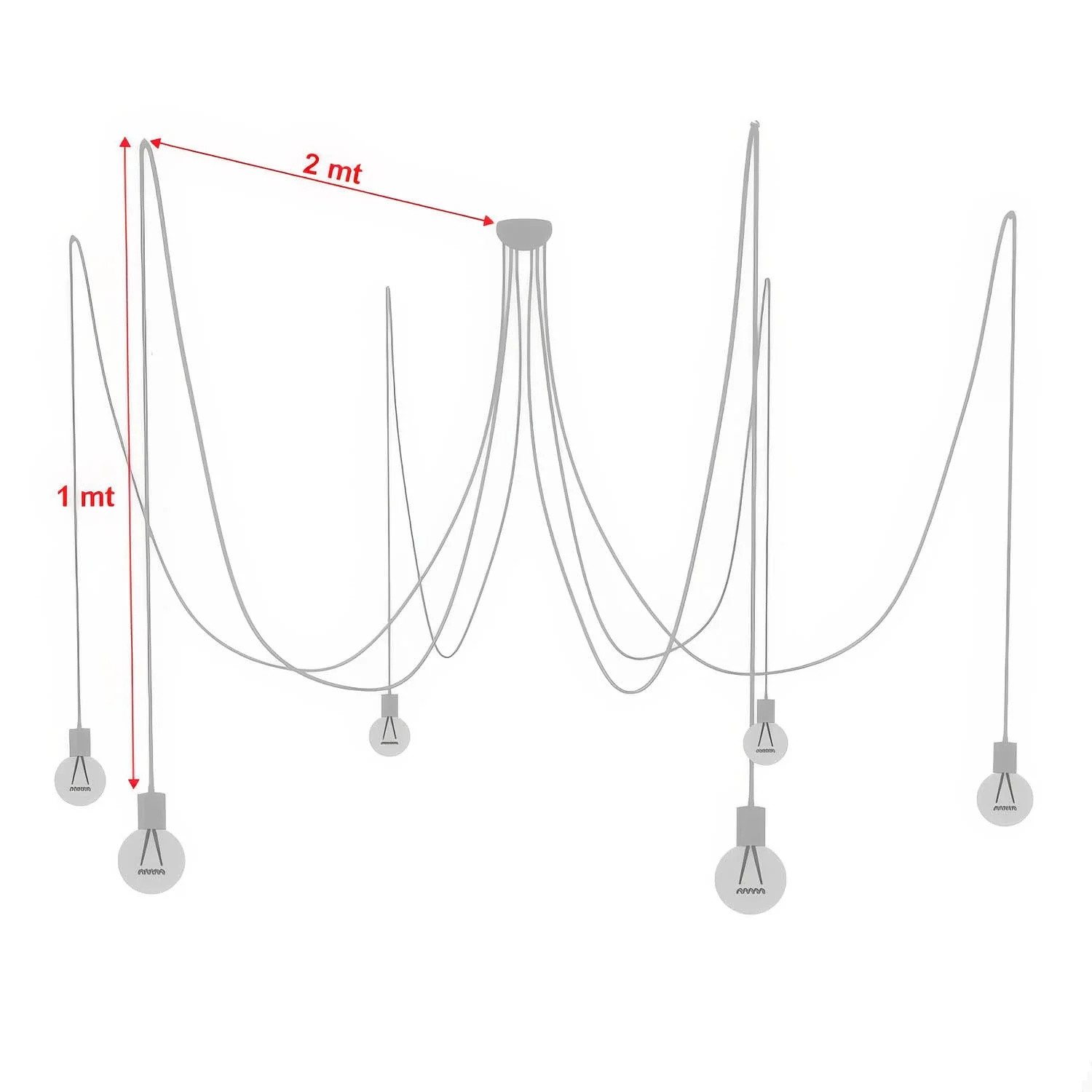Multiple pendant lamp with 6 drops and coloured ceramic finishes - Black - Image 6