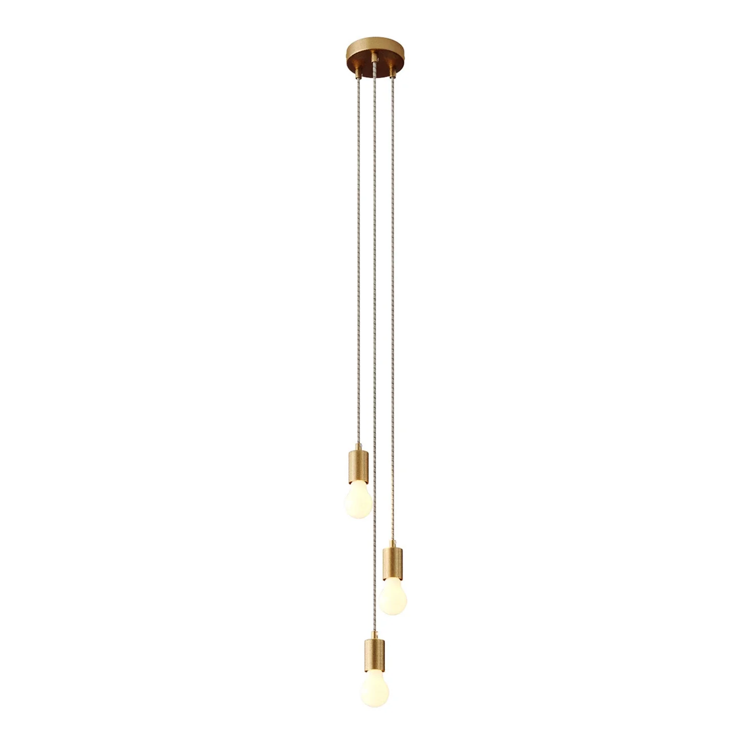Triple pendant lamp with 3 drops and metal finishes - Satin bronze