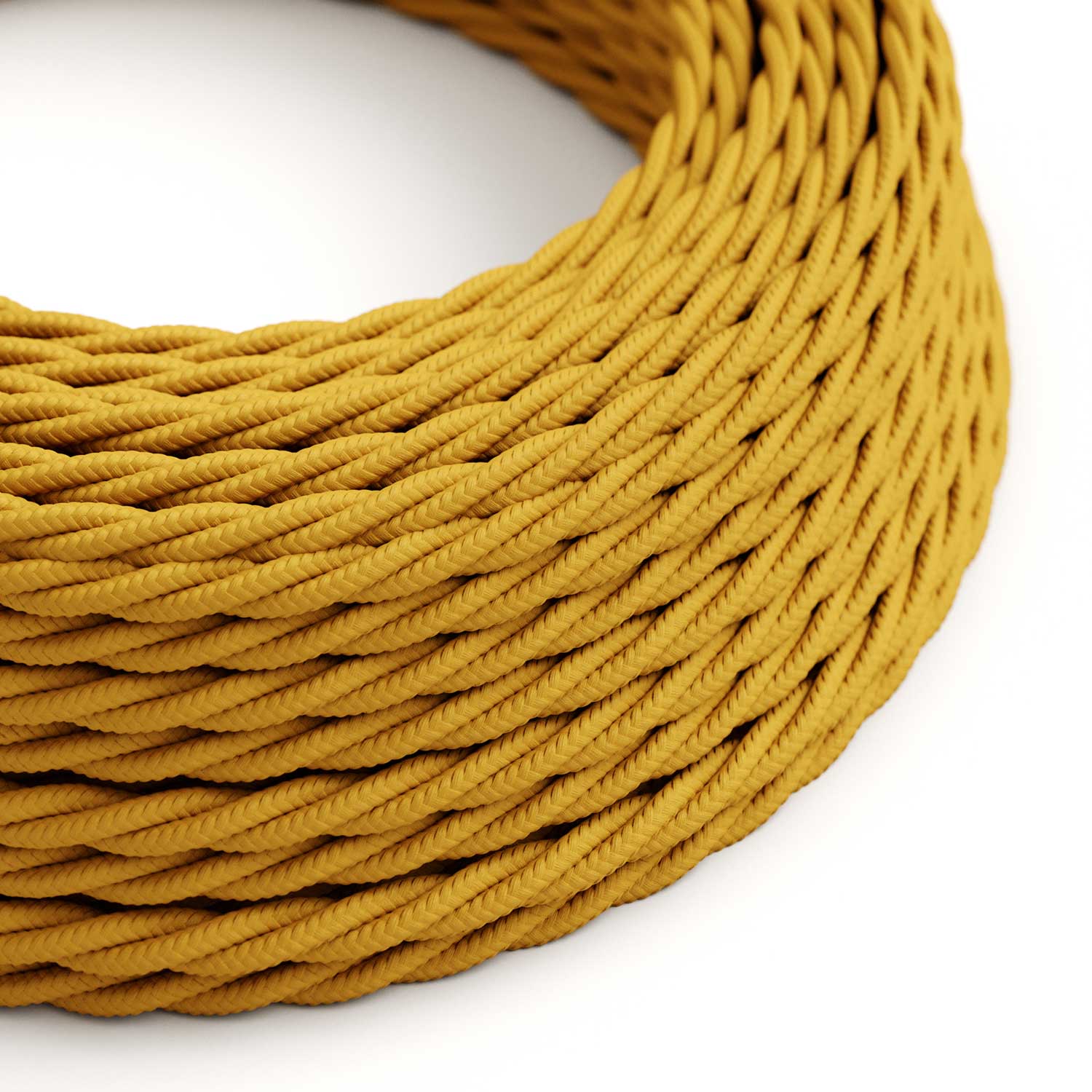 Mustard Rayon covered twisted electric cable - TM25