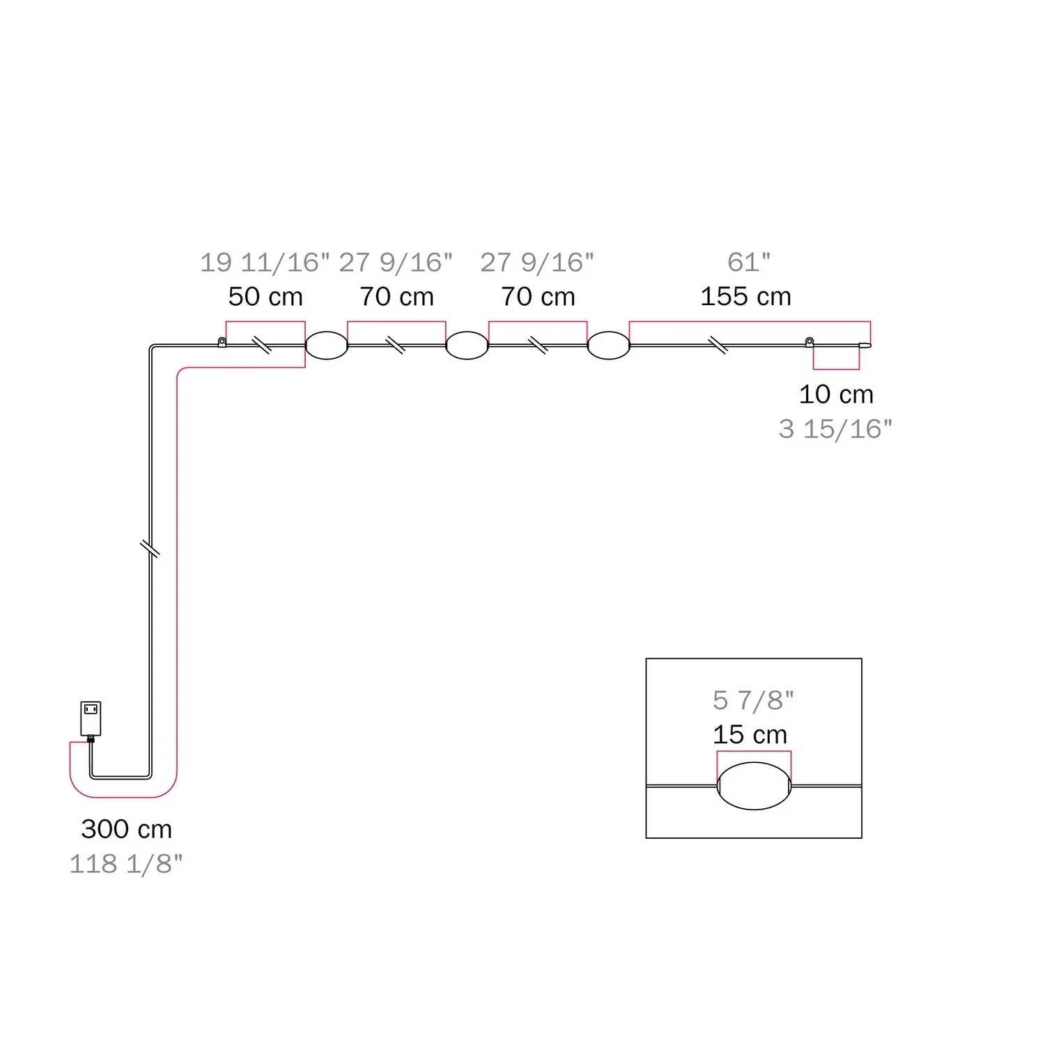 Outdoor 3-Light String Light for wet locations Starfish Red, power supply with US plug - Marina3 - Image 8