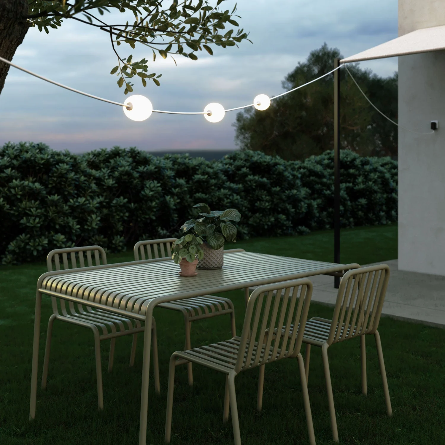 Outdoor 3-Light String Light for wet locations White Sand, power supply with US plug - Marina3 - Image 2