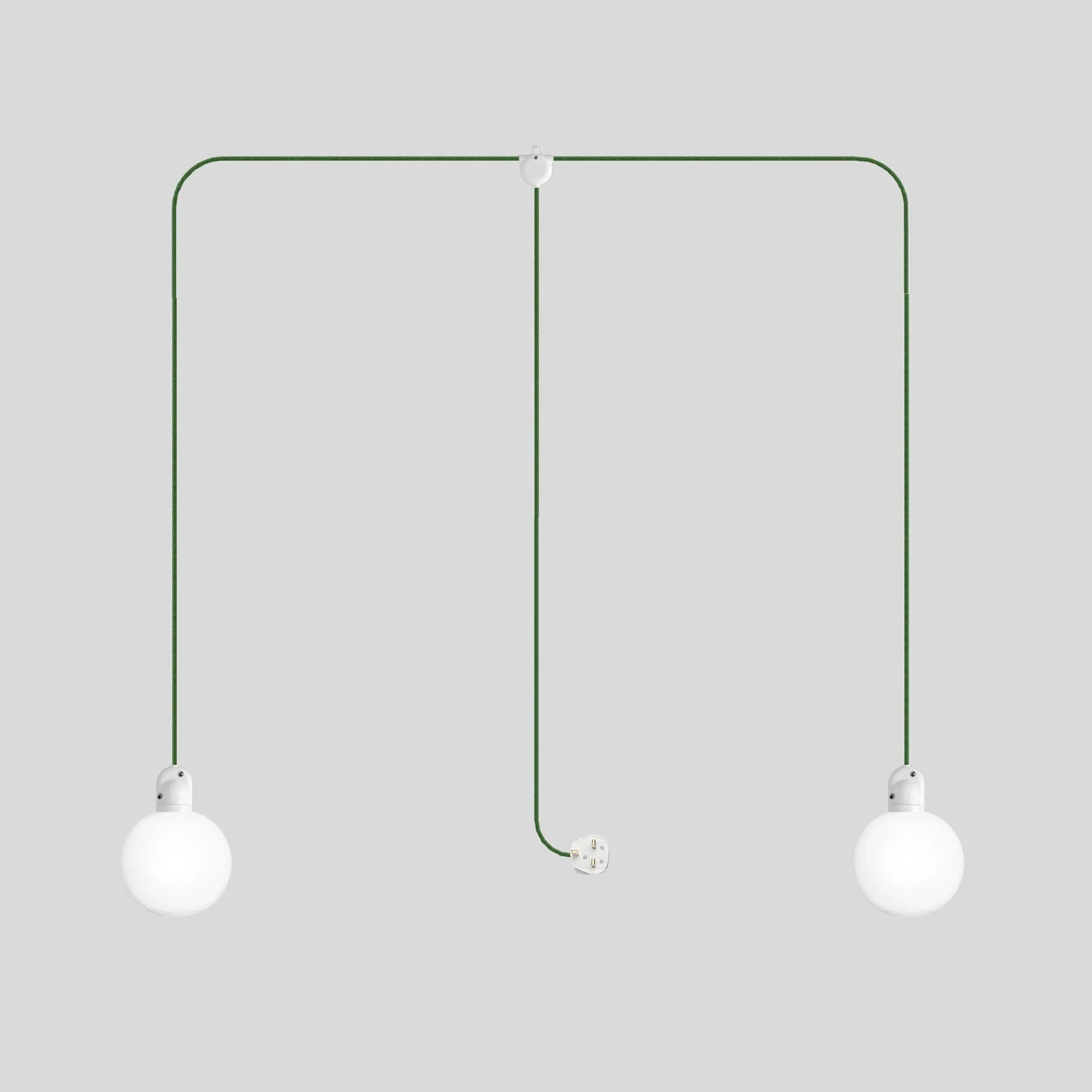 Modulair outdoor lamp IP65 with 2 drops, UK plug, unbreakable Unbreak-a-Ball lampshades and SX08 cable