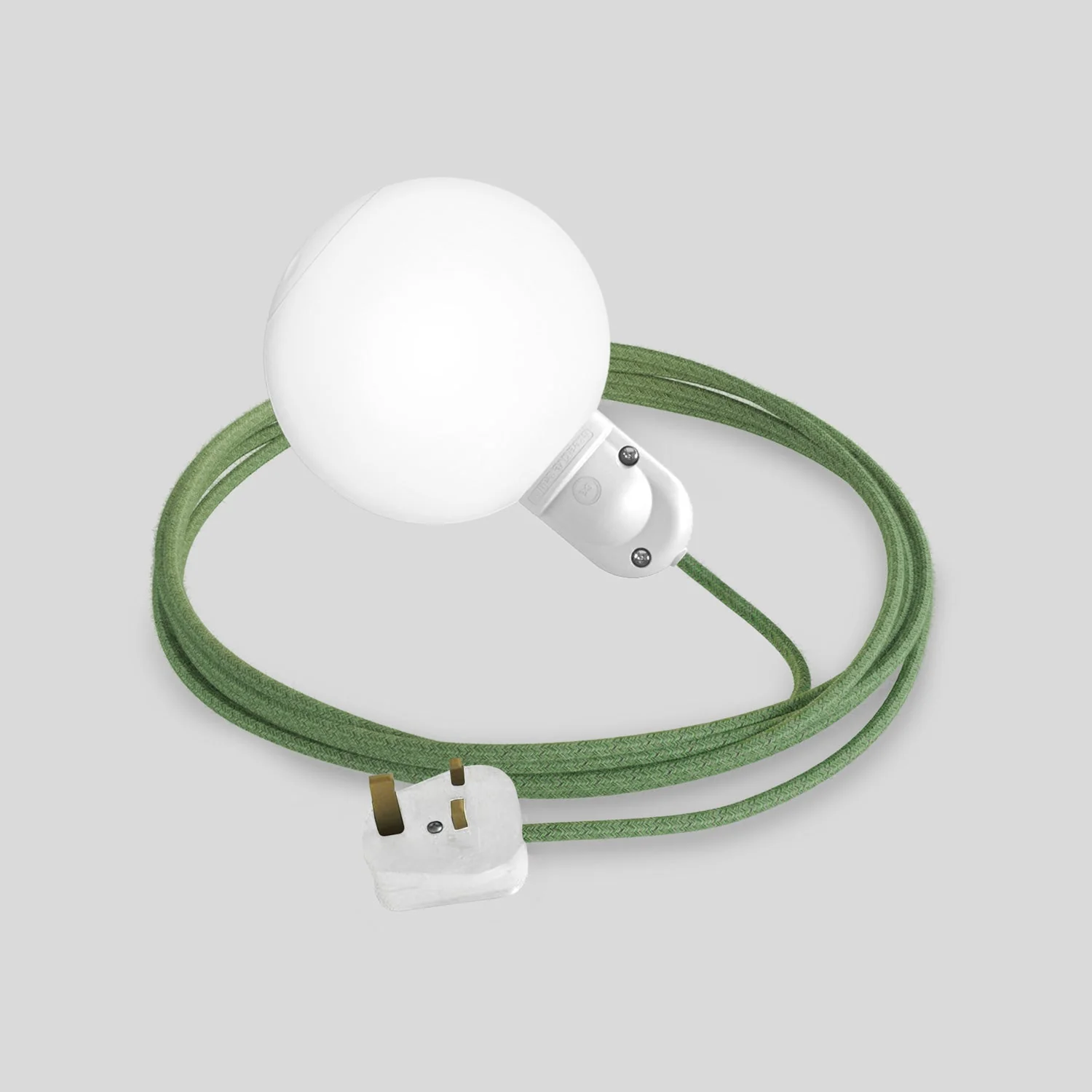 Outdoor Modulair IP65 lamp with UK plug, Unbreak-a-Ball unbreakable lampshade and SX08 cable