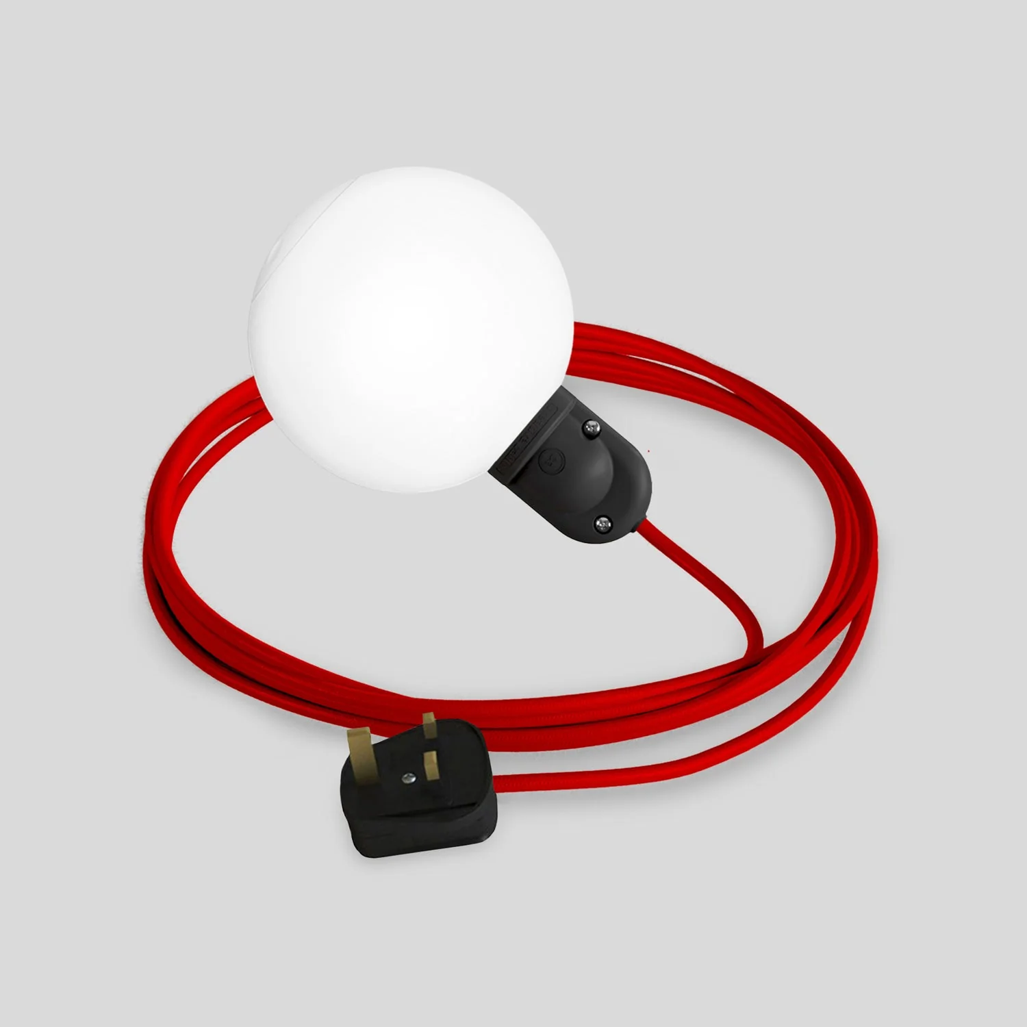 Modulair outdoor lamp IP65 with UK plug, Unbreak-a-Ball unbreakable lampshade and SM09 cable