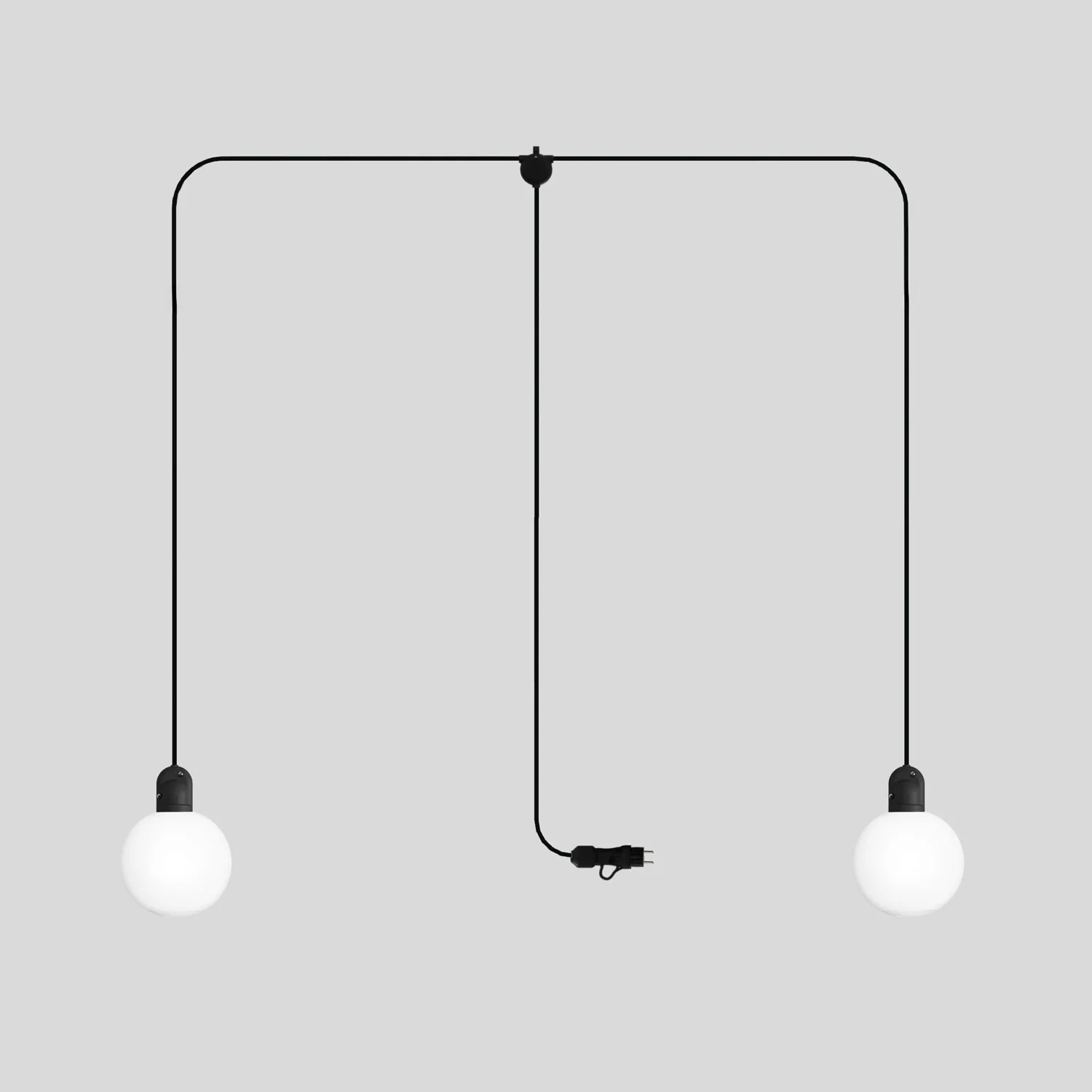 Modulair outdoor plug-in lamp IP65 with 2 drops, unbreakable Unbreak-a-Ball lampshades and SM04 cable