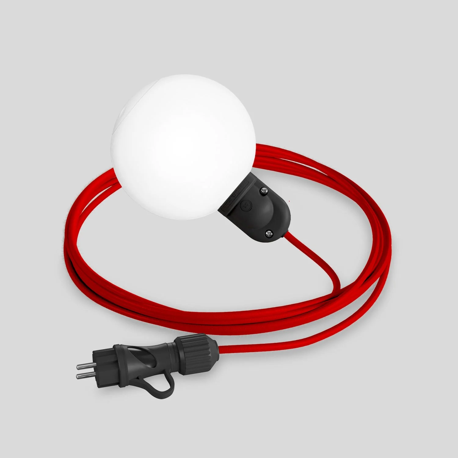 Modulair IP65 outdoor plug-in lamp with Unbreak-a-Ball unbreakable lampshade and SM09 cable