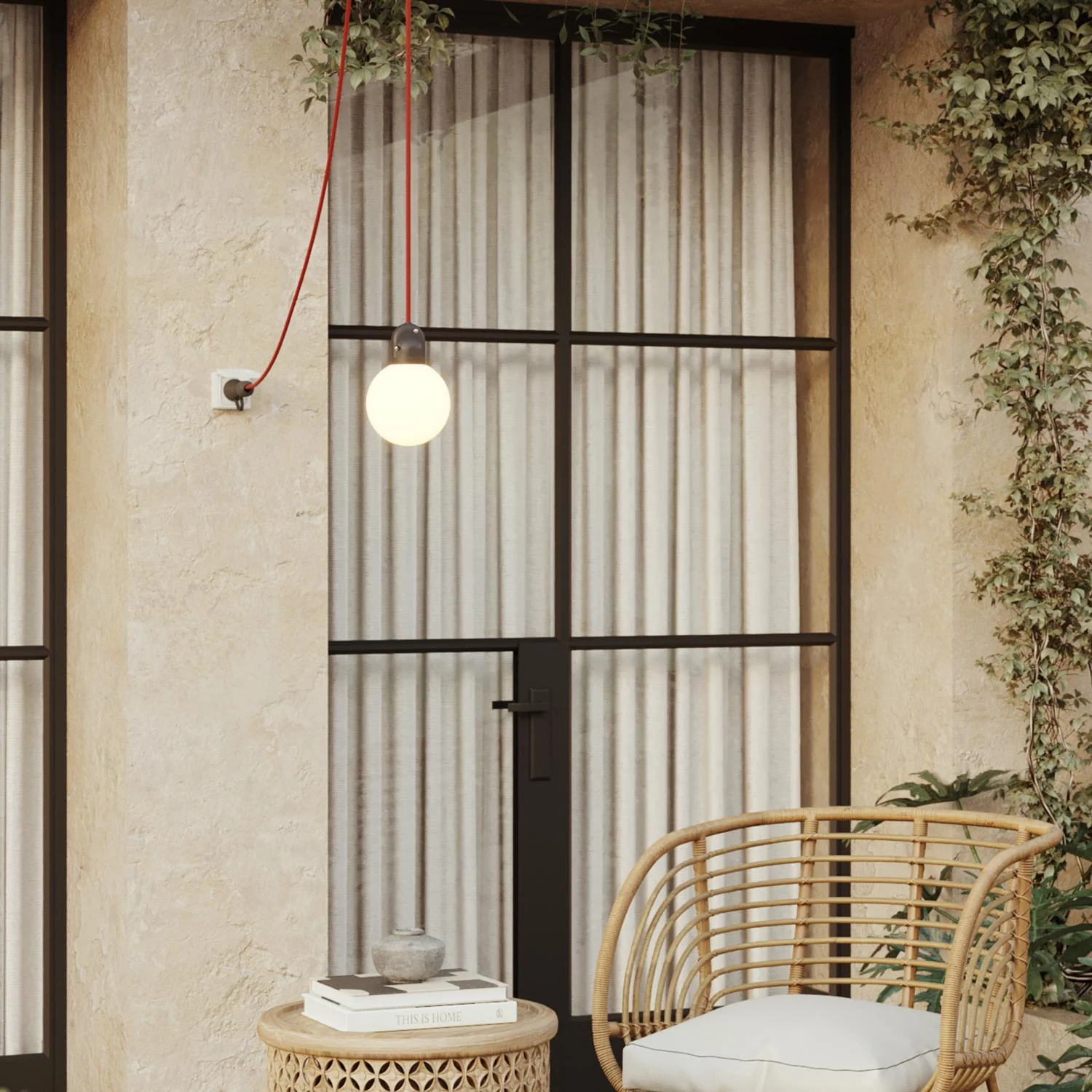 Modulair IP65 outdoor plug-in lamp with Unbreak-a-Ball unbreakable lampshade and SM09 cable - Image 2