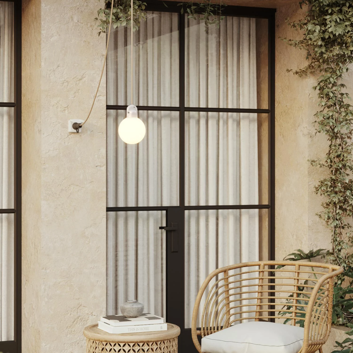 Modulair plug-in outdoor lamp IP65 with unbreakable Unbreak-a-Ball lampshade and SN06 cable - Image 2