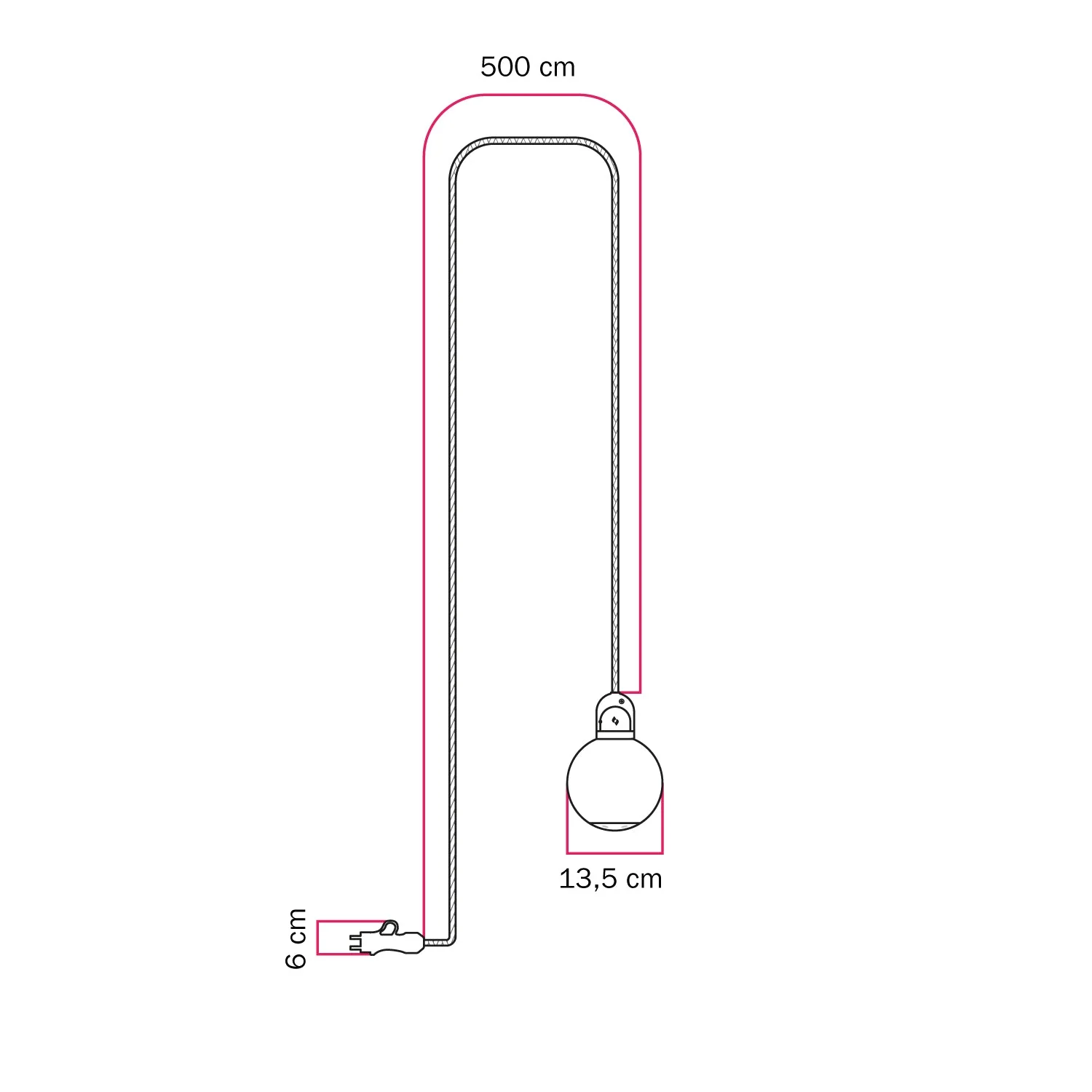 Modulair plug-in outdoor lamp IP65 with unbreakable Unbreak-a-Ball lampshade and SN06 cable - Image 5