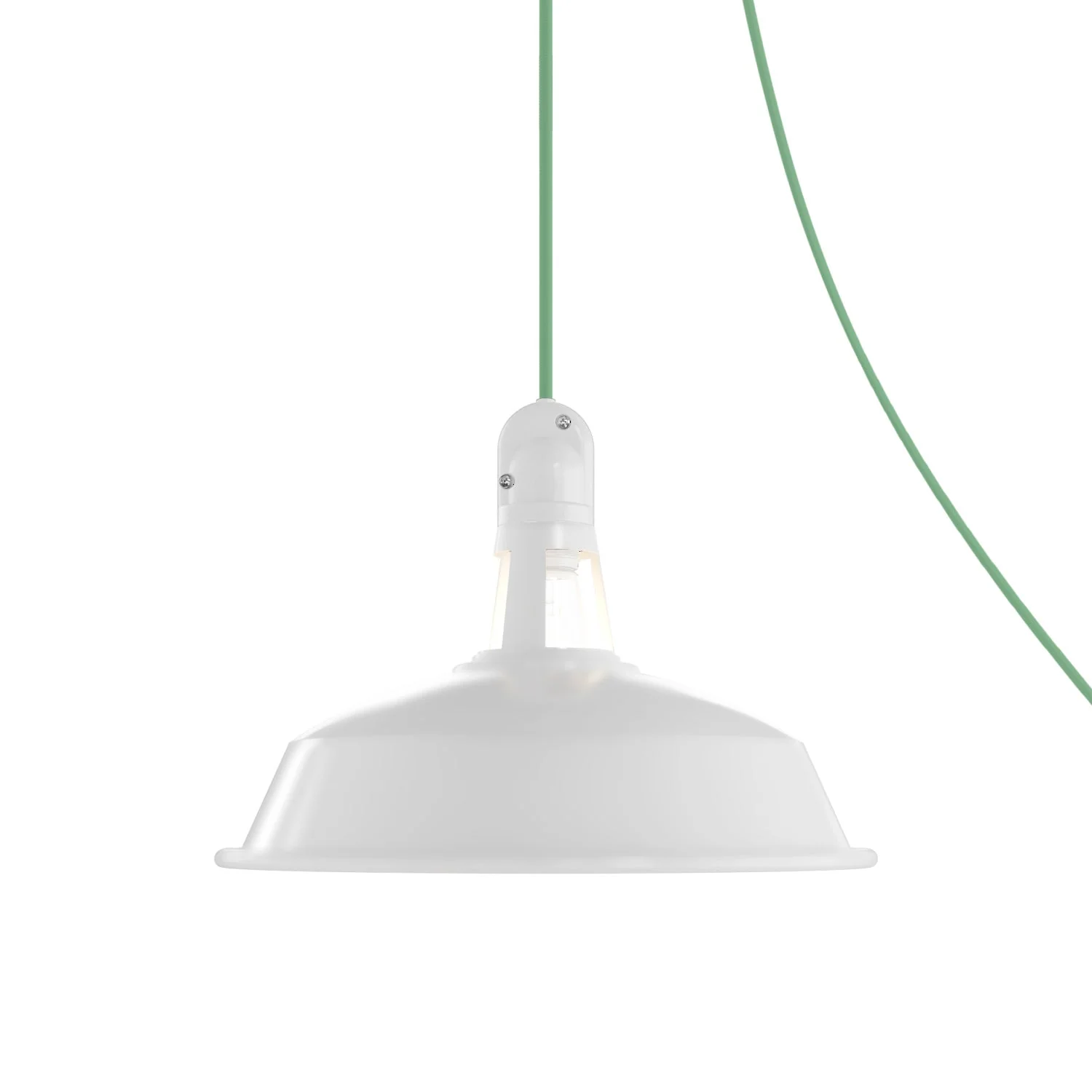 Portable outdoor Snake lamp with Harbour lampshade, 5 m textile cable, IP65 waterproof lamp holder - White