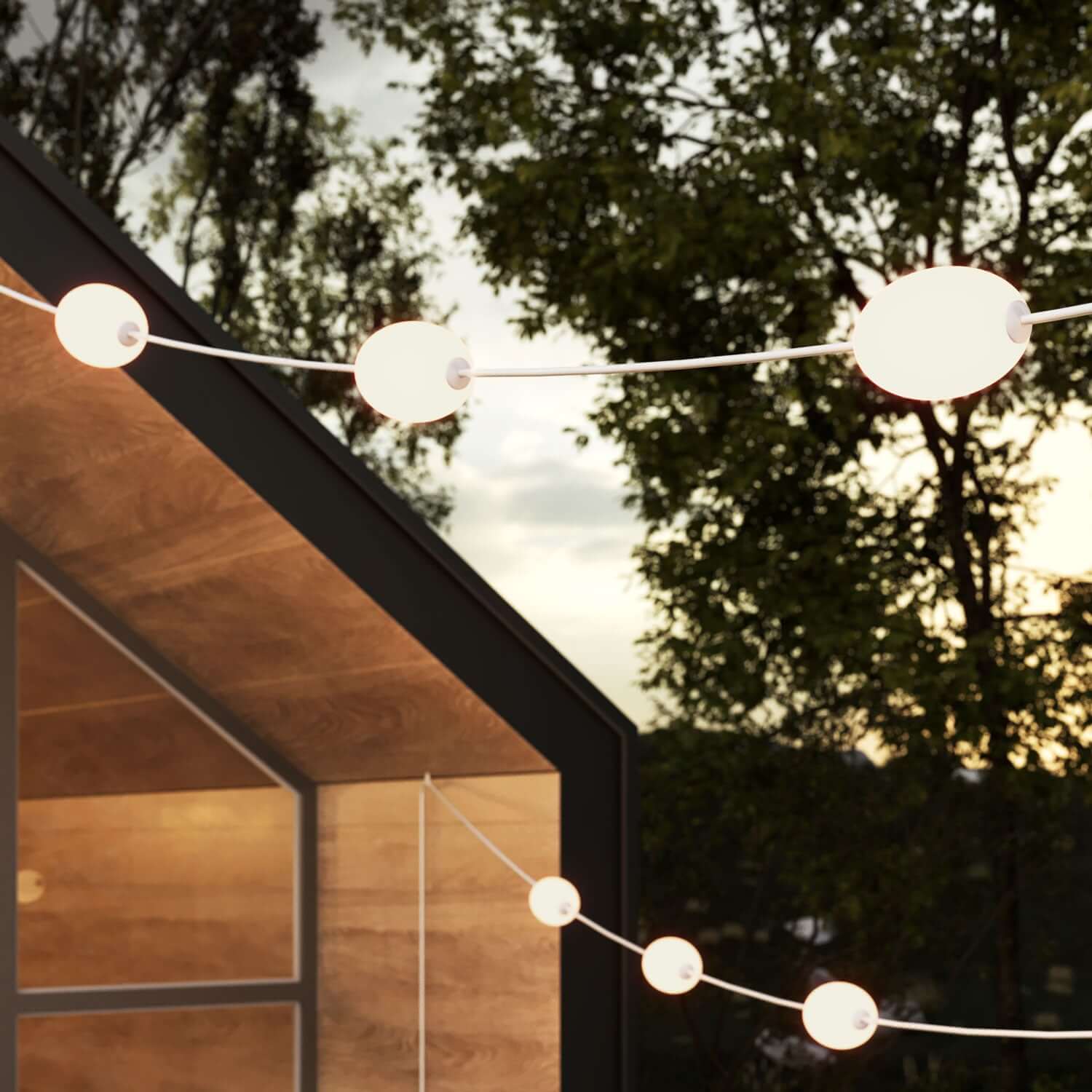 Outdoor string light 12 points of light IP67 Sand White - Marina12 - Image 3