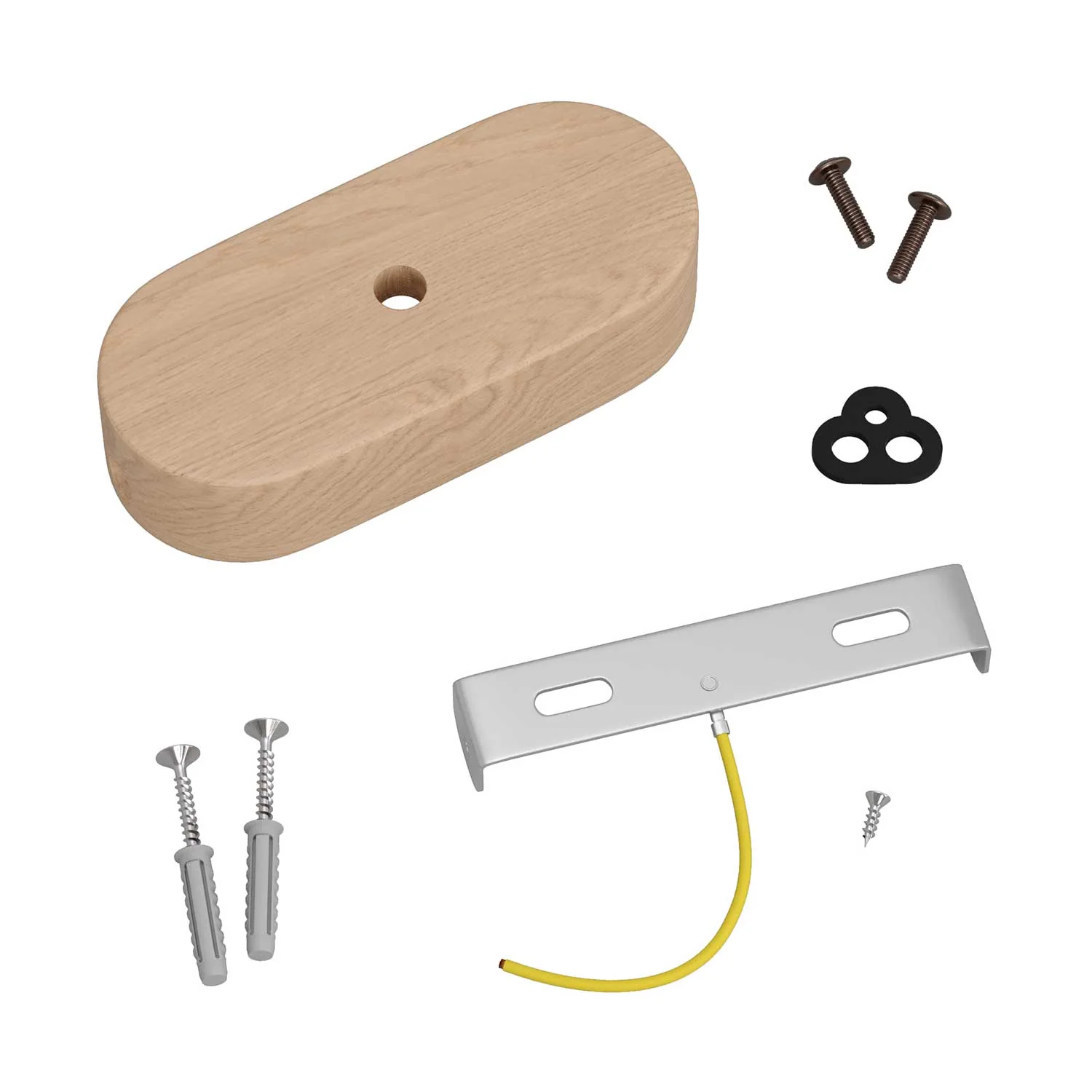 Oval wooden ceiling rose kit - Neutral - Image 3