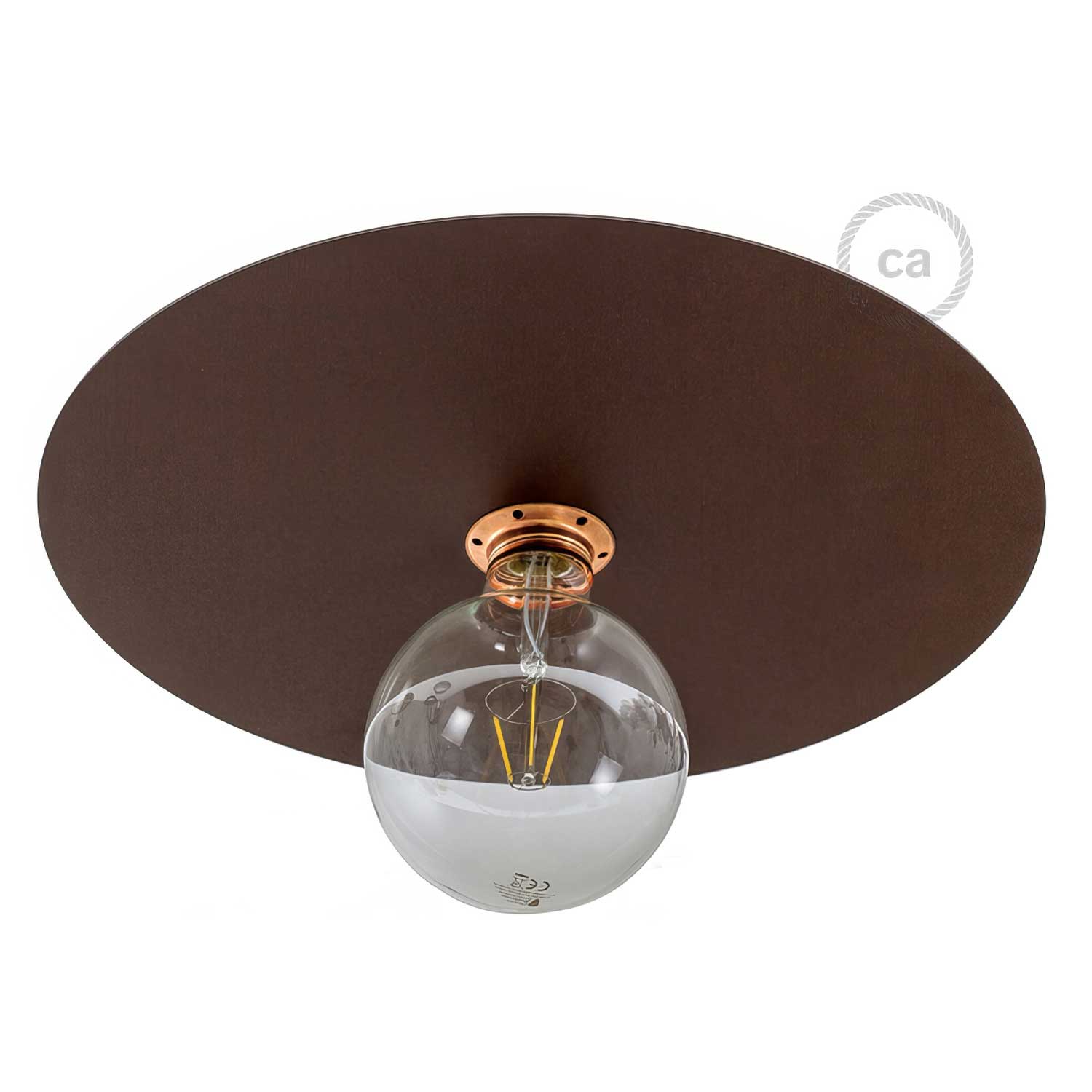 Oversized Ellepì painted iron plate for pendant lamps, 40 cm diameter – Made in Italy – Corten effect - Image 2