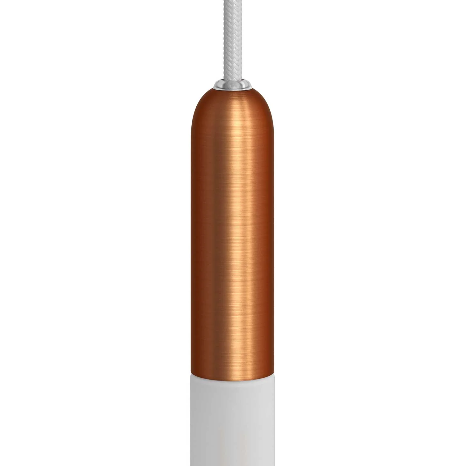 P-Light, E14 metal lamp holder kit with concealed cable clamp - Satin copper