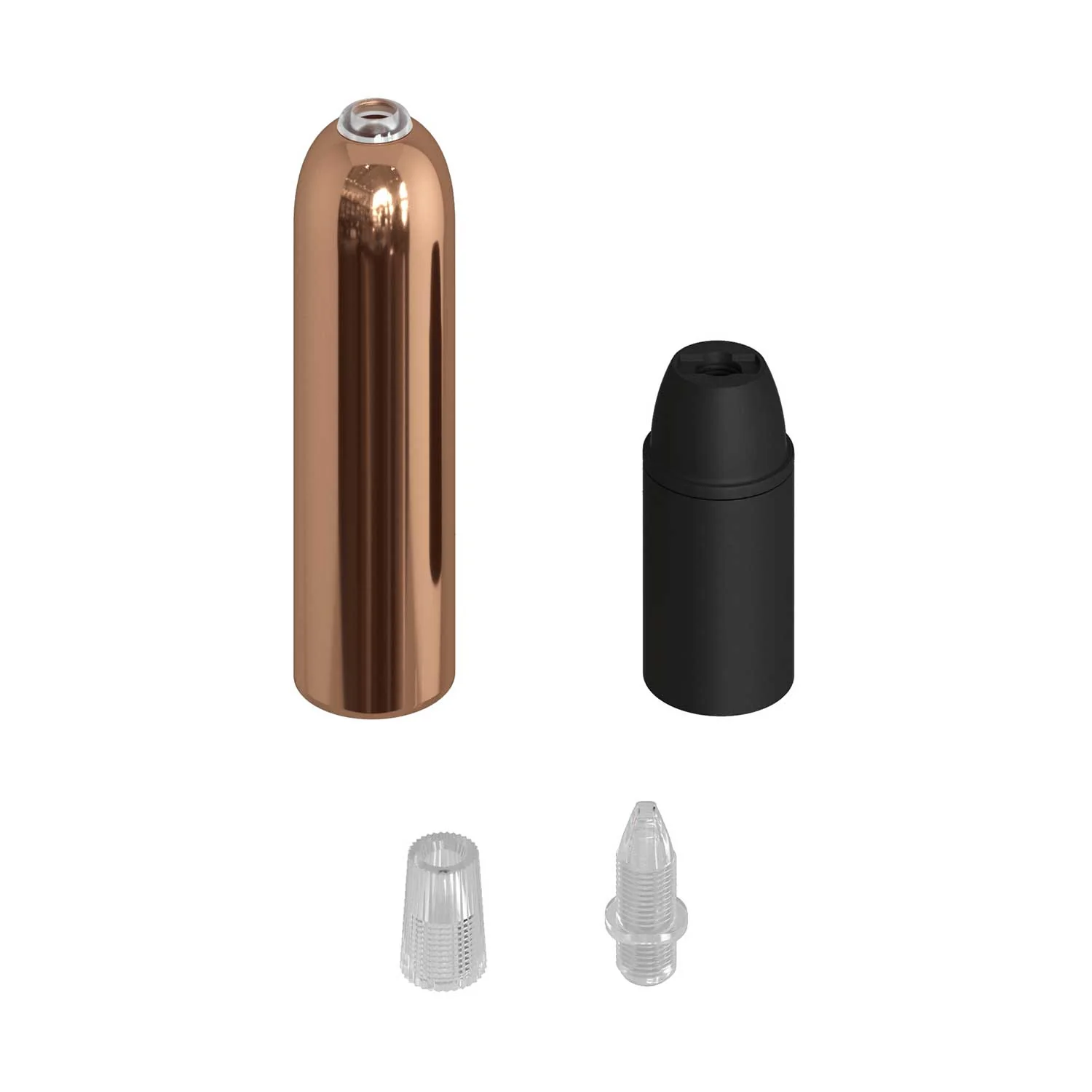 P-Light, E14 metal lamp holder kit with concealed cable clamp - Copper - Image 2