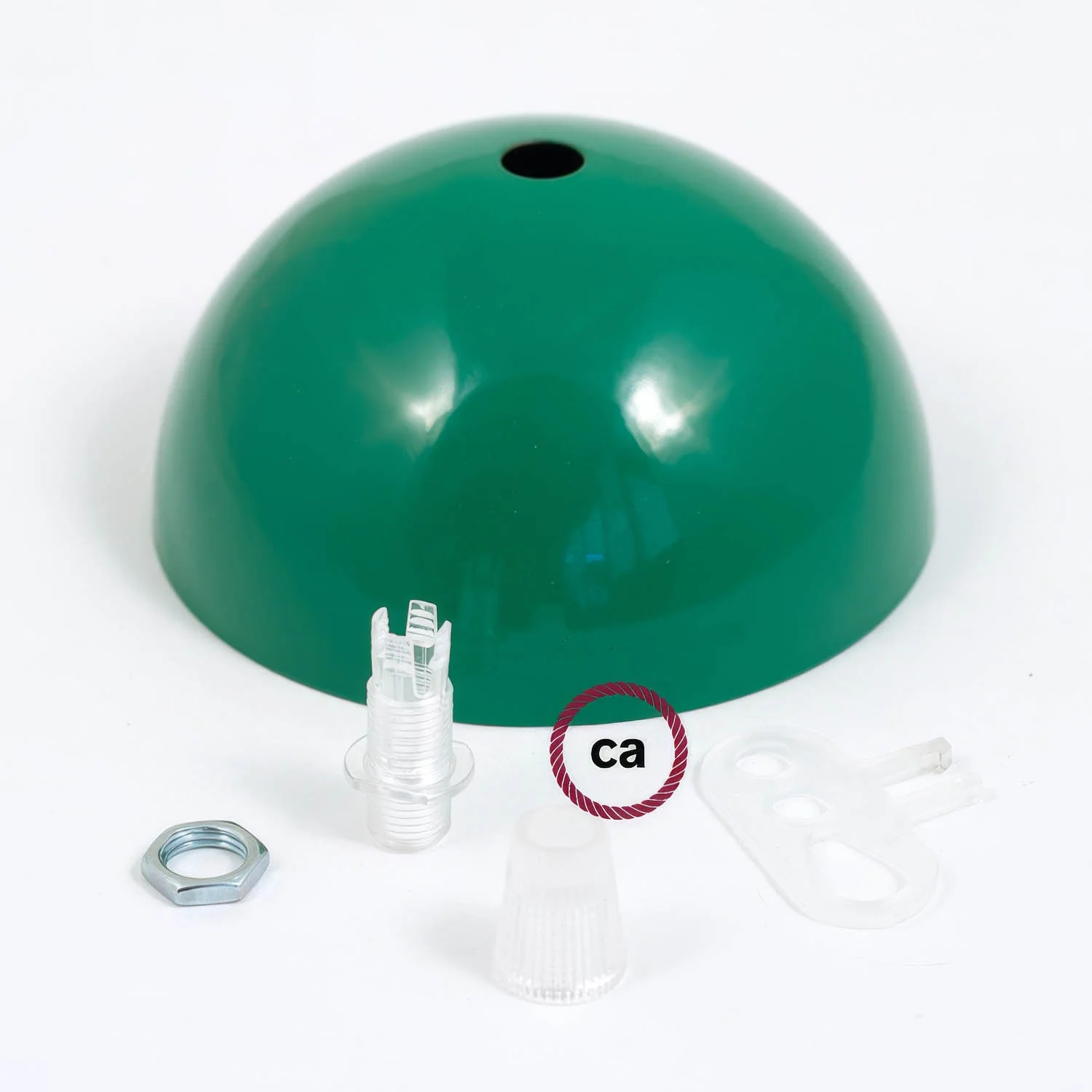 Semi-spherical ceiling rose kit in painted metal - Green - Image 3