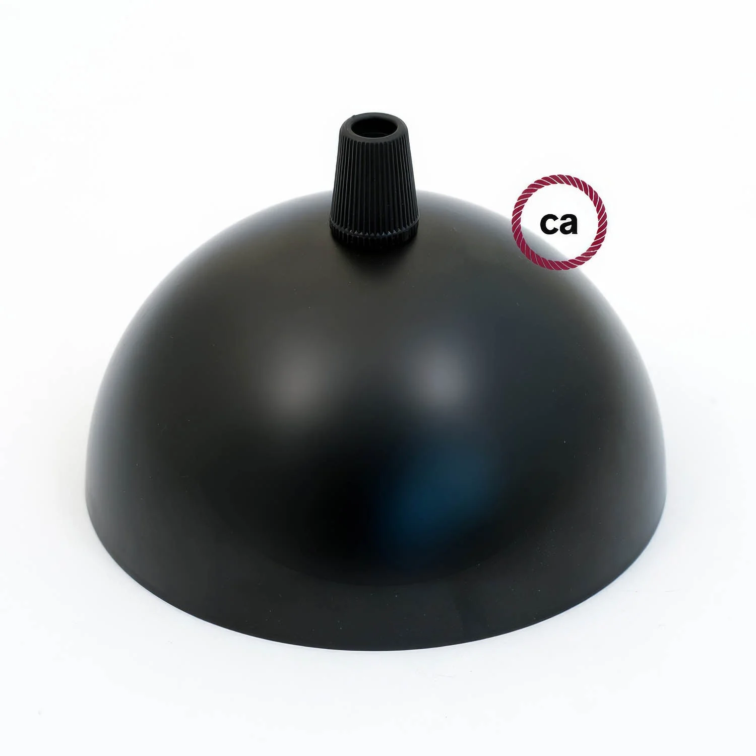 Semi-spherical ceiling rose kit in painted metal - Black - Image 2