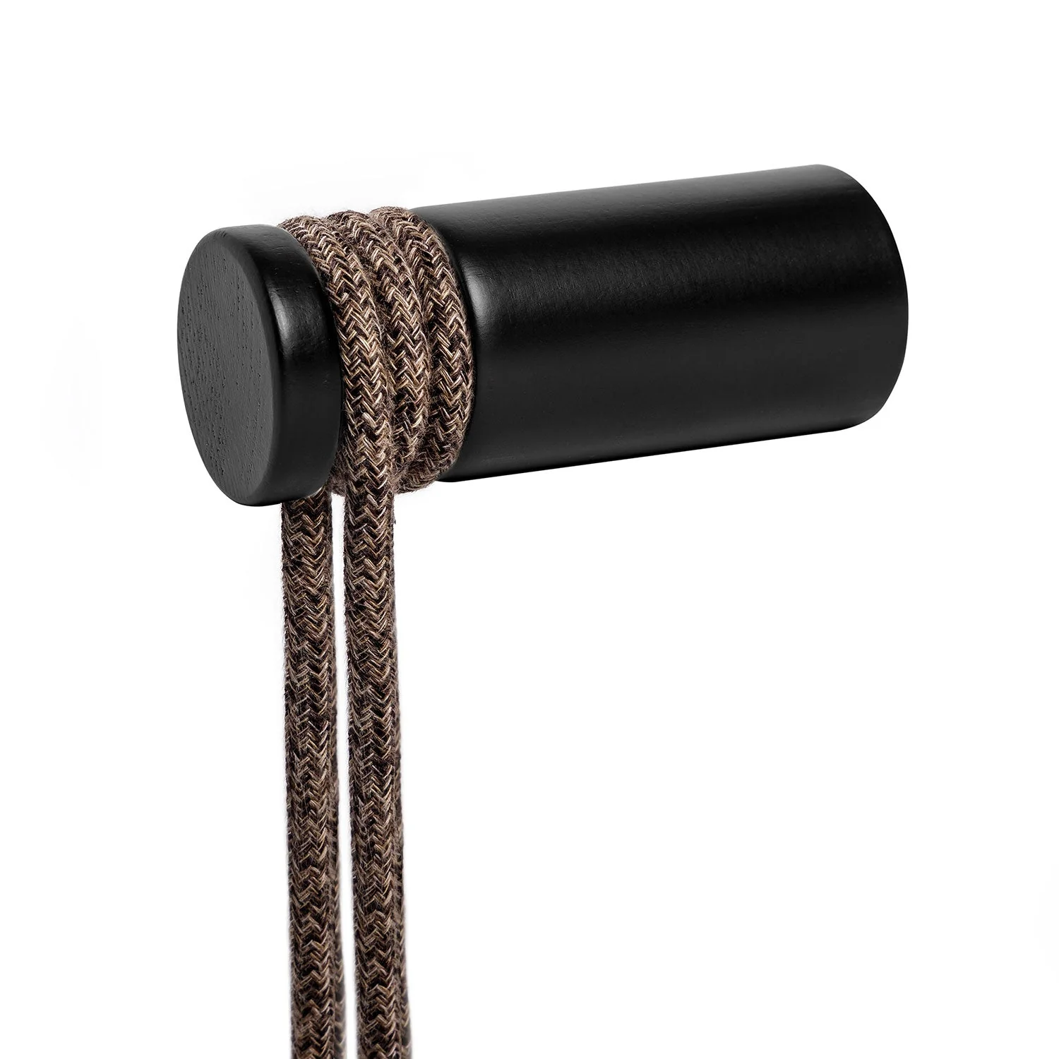 Rolé, wooden cable guide, wall mount for suspension lamp - Black