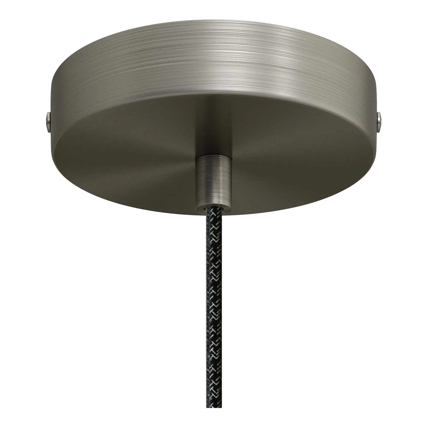 Pendant lamp complete with textile cable and Campana XL ceramic lampshade - Concrete effect - Image 2