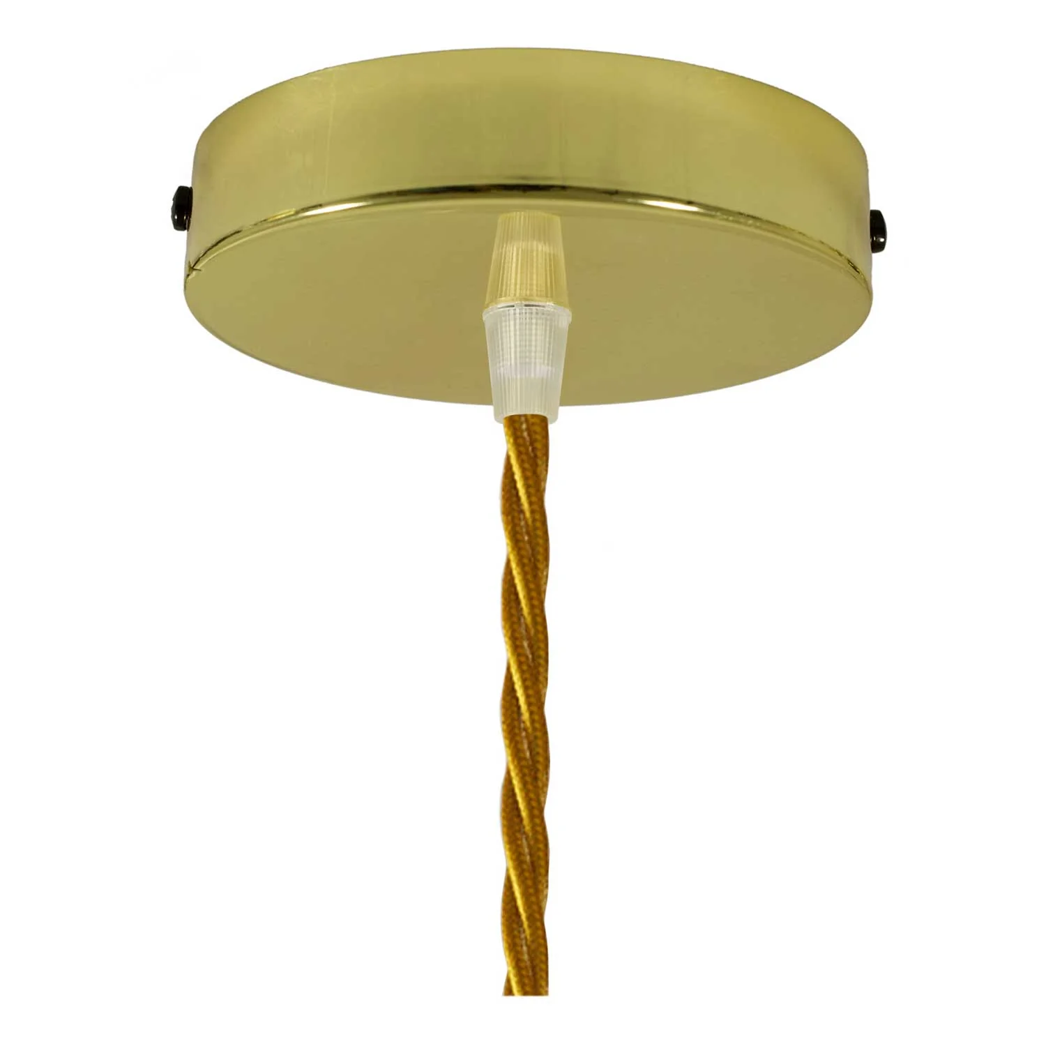 Complete pendant lamp with fabric cable, Diamond cage lampshade and metal finishes - Brass - Image 2