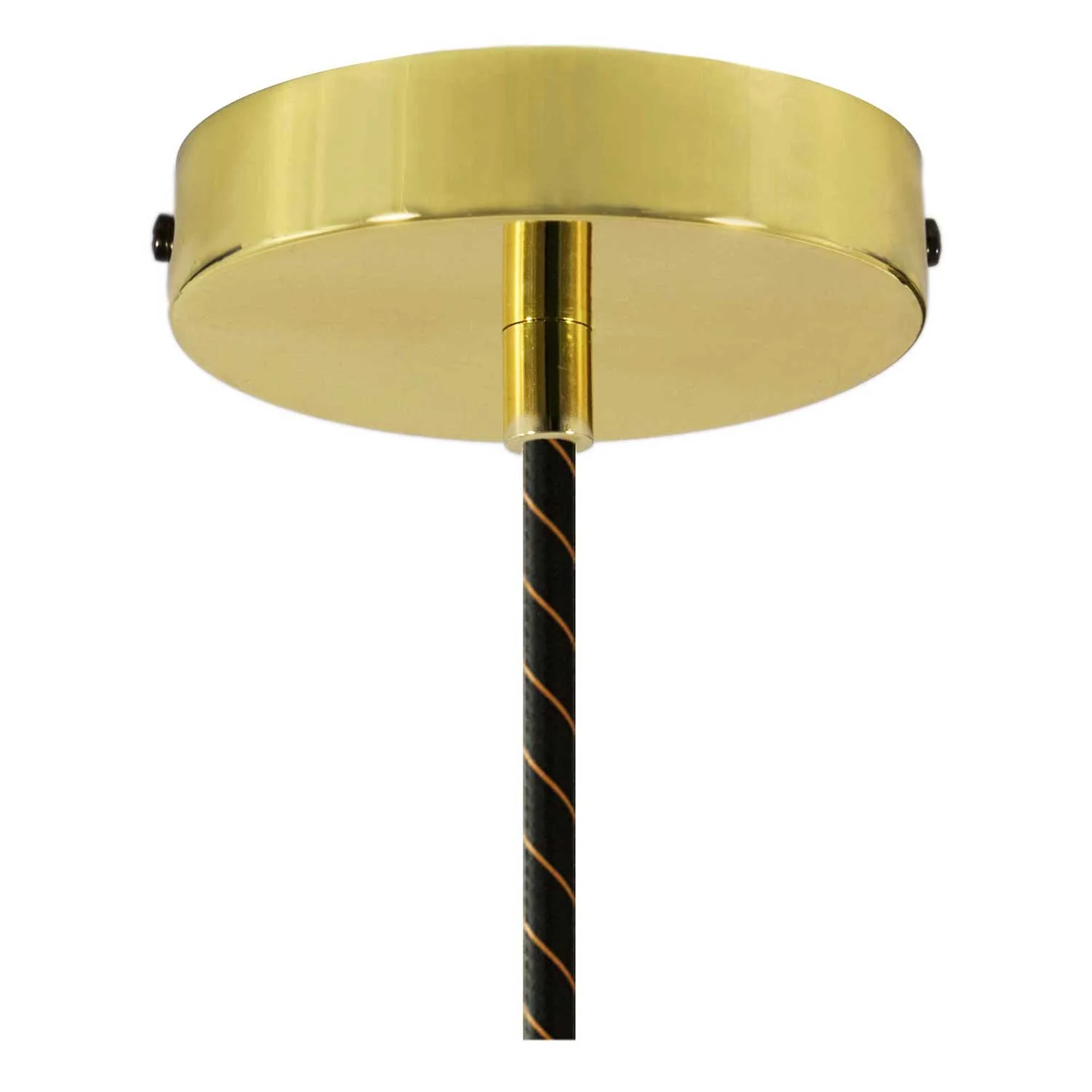 Pendant lamp complete with fabric cable, oversized Ellepi lampshade and ribbed lamp holder - Black - Image 2