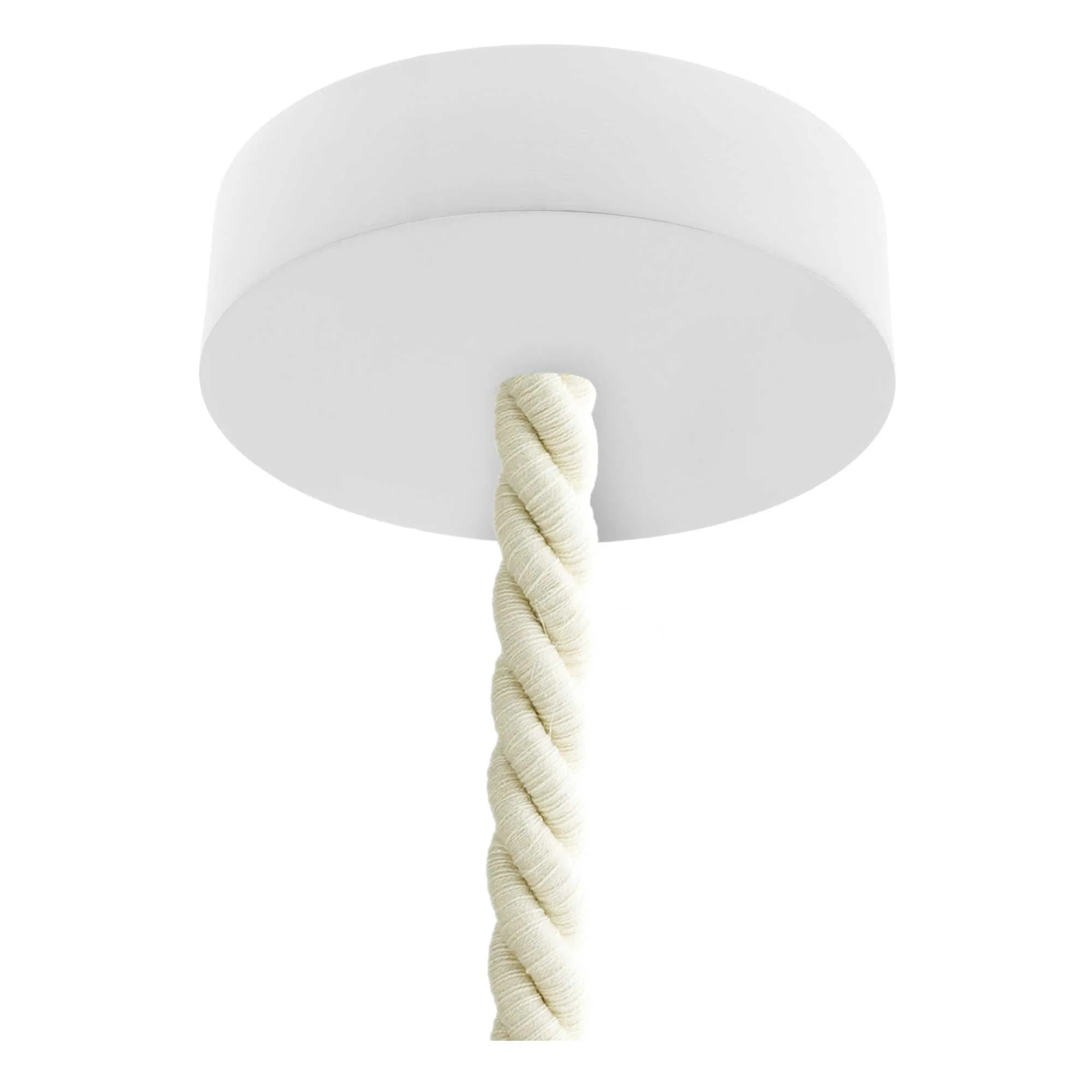 Pendant lamp complete with 2XL 24 mm nautical rope and painted wood finishes - White - Image 2