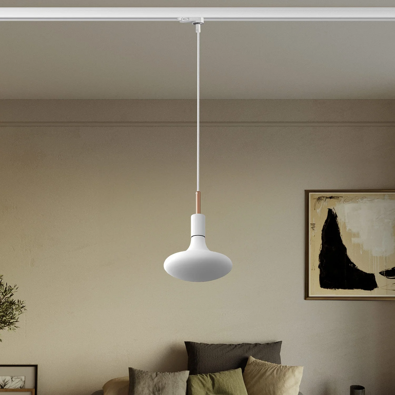 Suspension lamp for track with 7cm cable clamp - White - Image 2