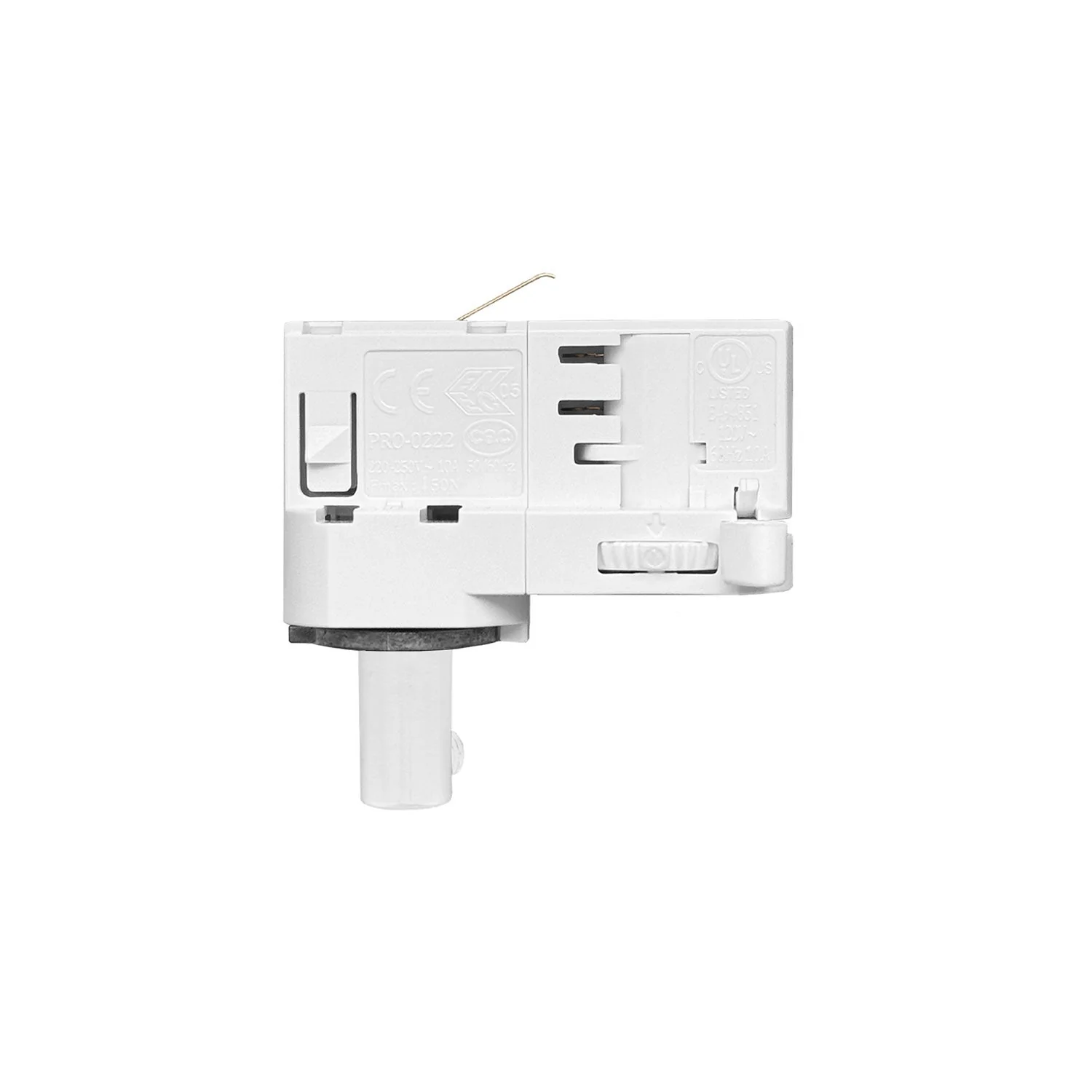 Track pendant lamp with double lampshade Tub-E14 - White and satin bronze - Image 4