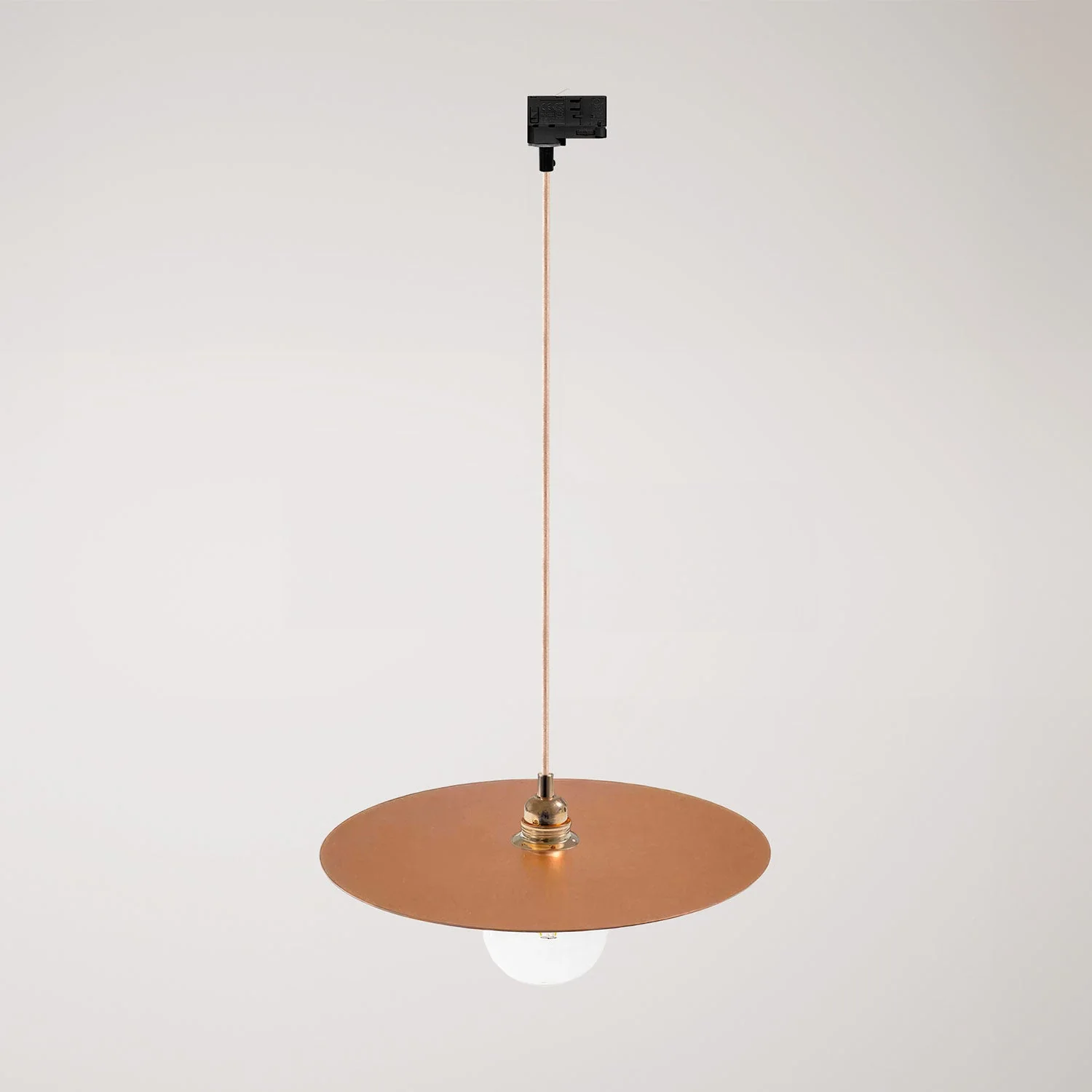 Pendant lamp for tracks with XL Ellepi lampshade - Copper