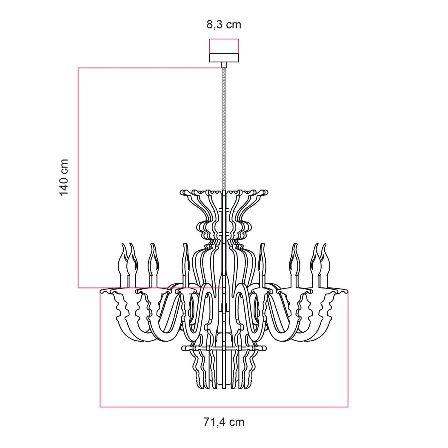 Pendant lamp with classic SHHANDELIER lampshade in sound-absorbing material - Mélange White - Image 7