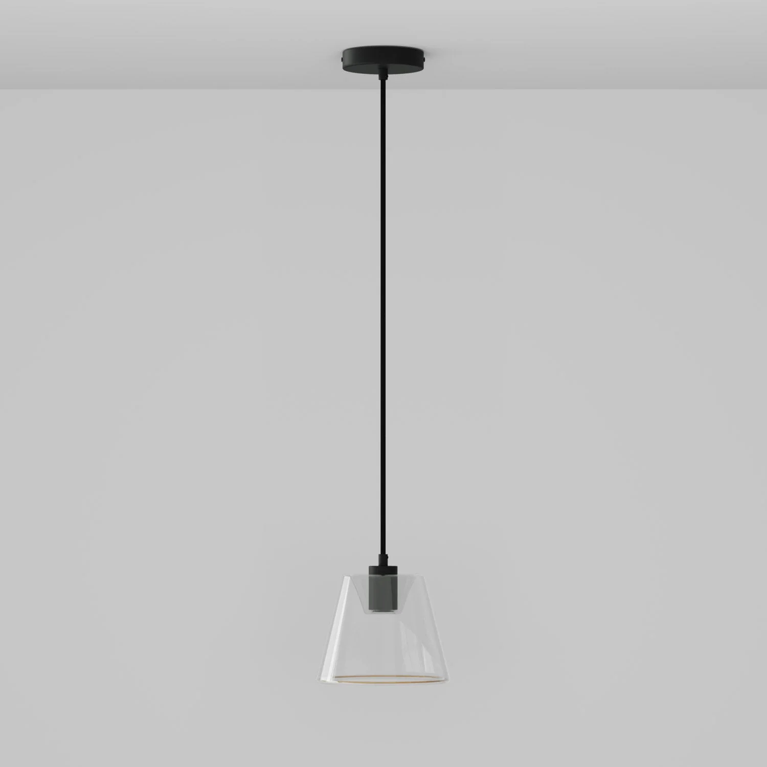 Pendant lamp with clear cone Ghost bulb - Black - Image 3