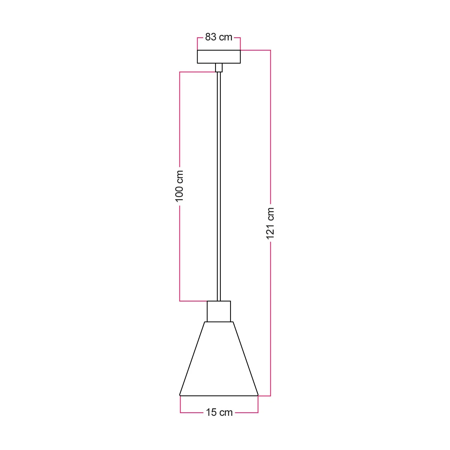 Pendant lamp with conical wooden lampshade - Satin bronze - Image 4