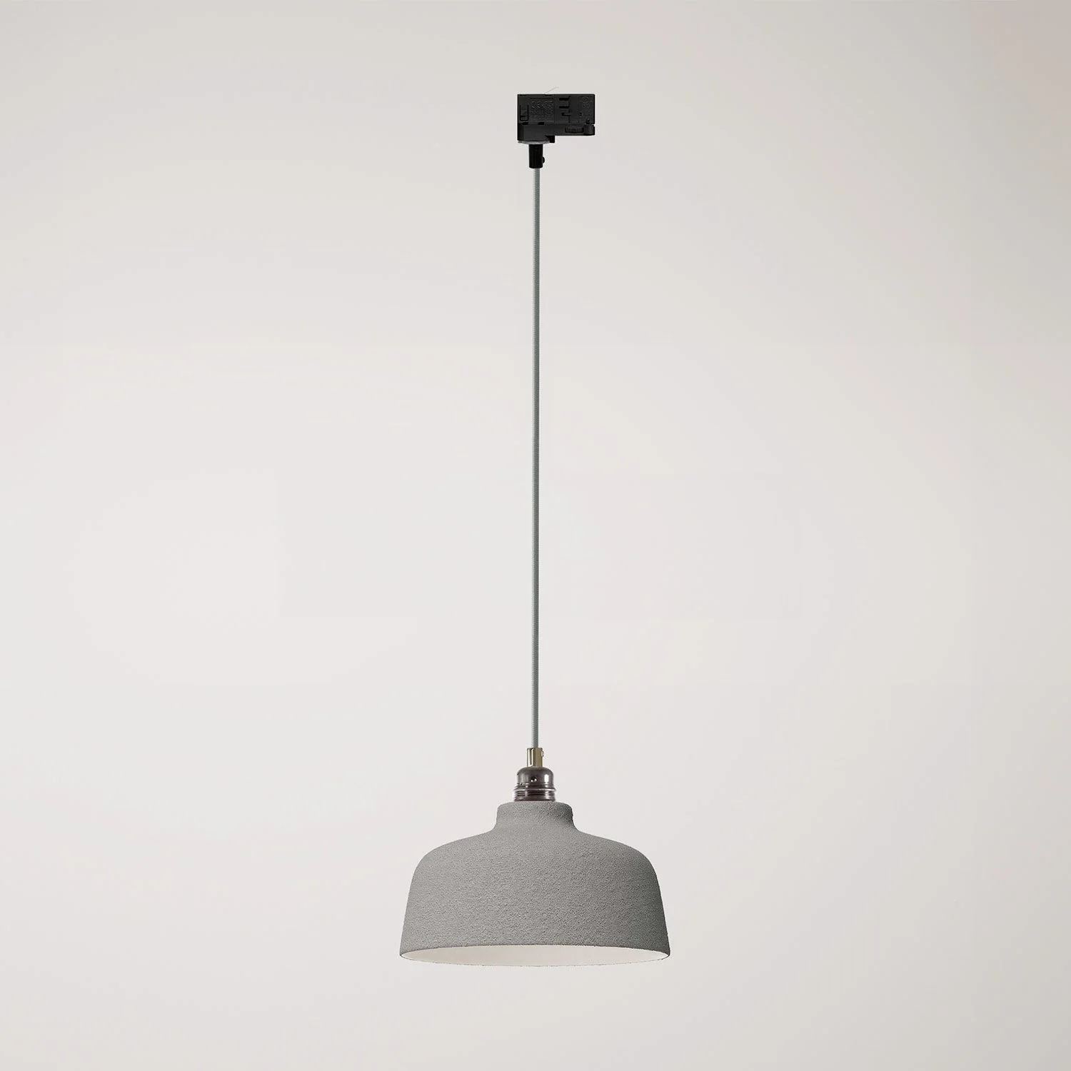 Pendant lamp with Coppa lampshade and track adapter – Cement effect