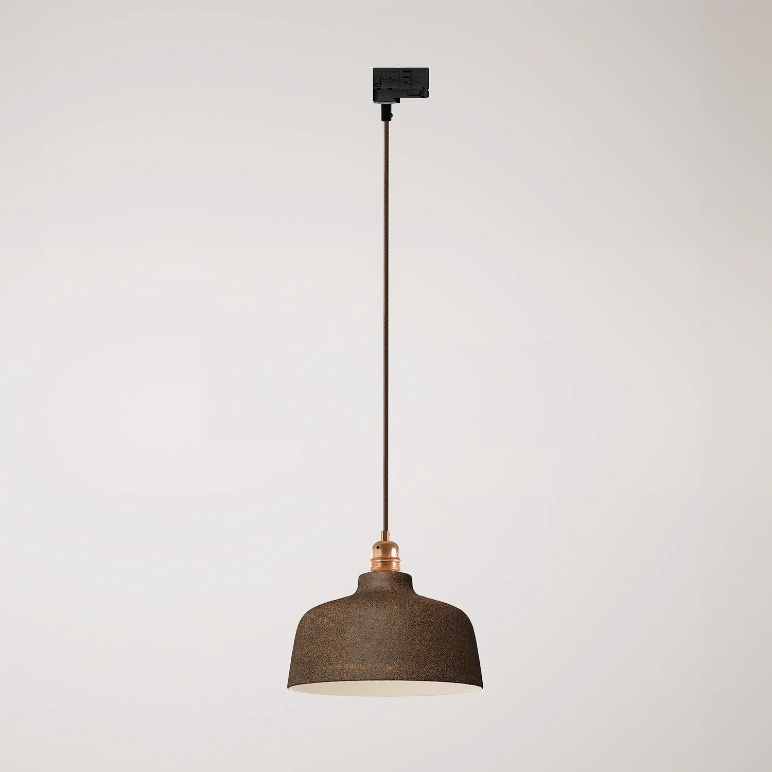 Pendant lamp with Coppa lampshade and track adapter - Corten effect