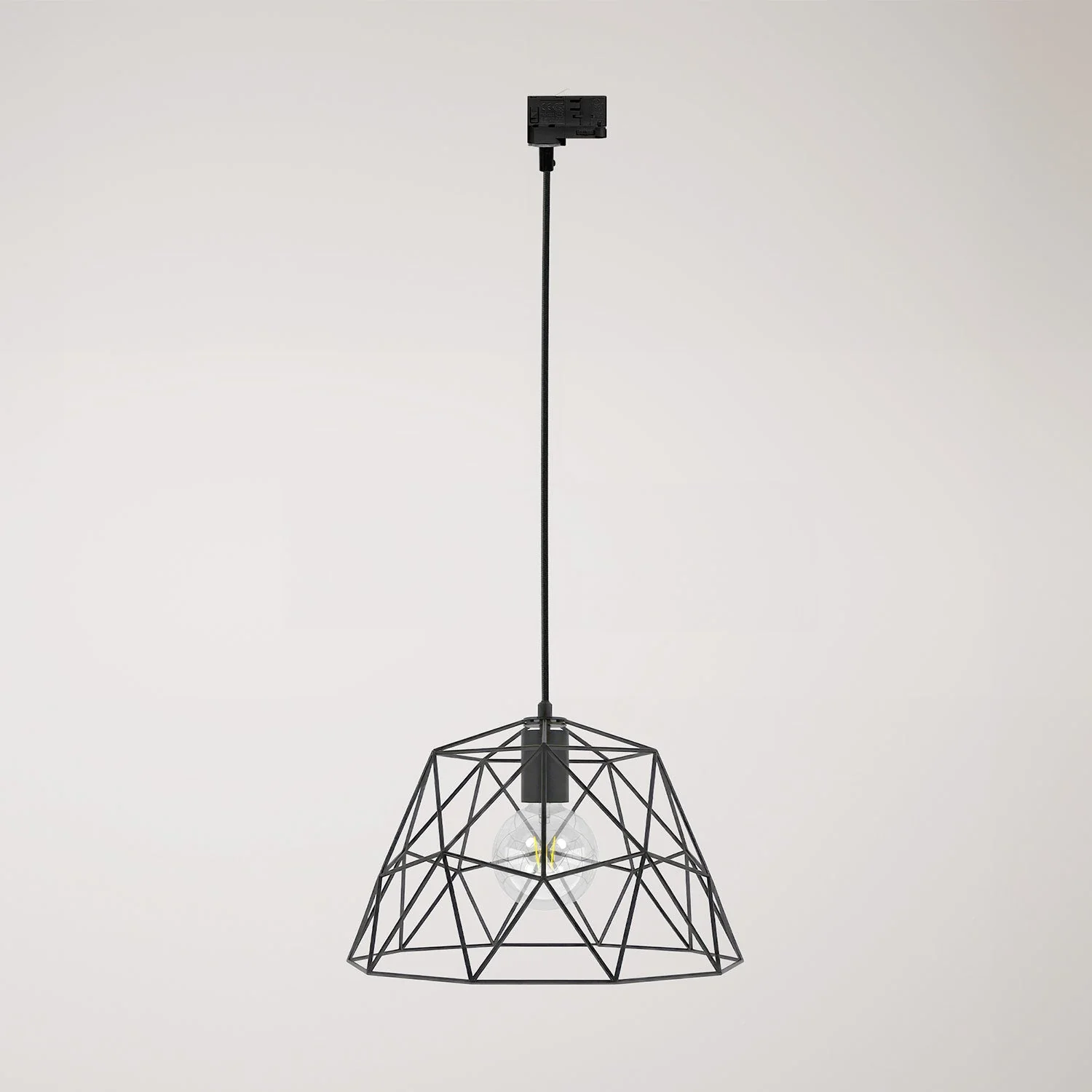 Pendant lamp with Dome lampshade for tracks – Black