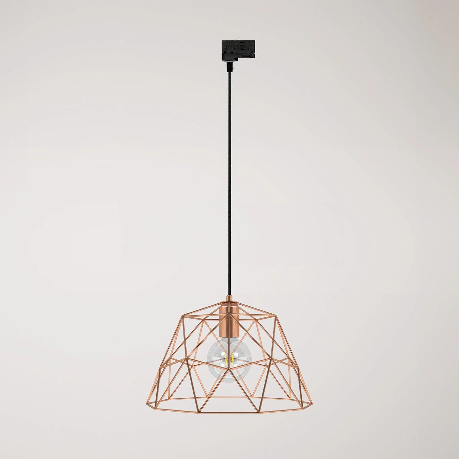 Pendant lamp with Dome lampshade for tracks - Copper