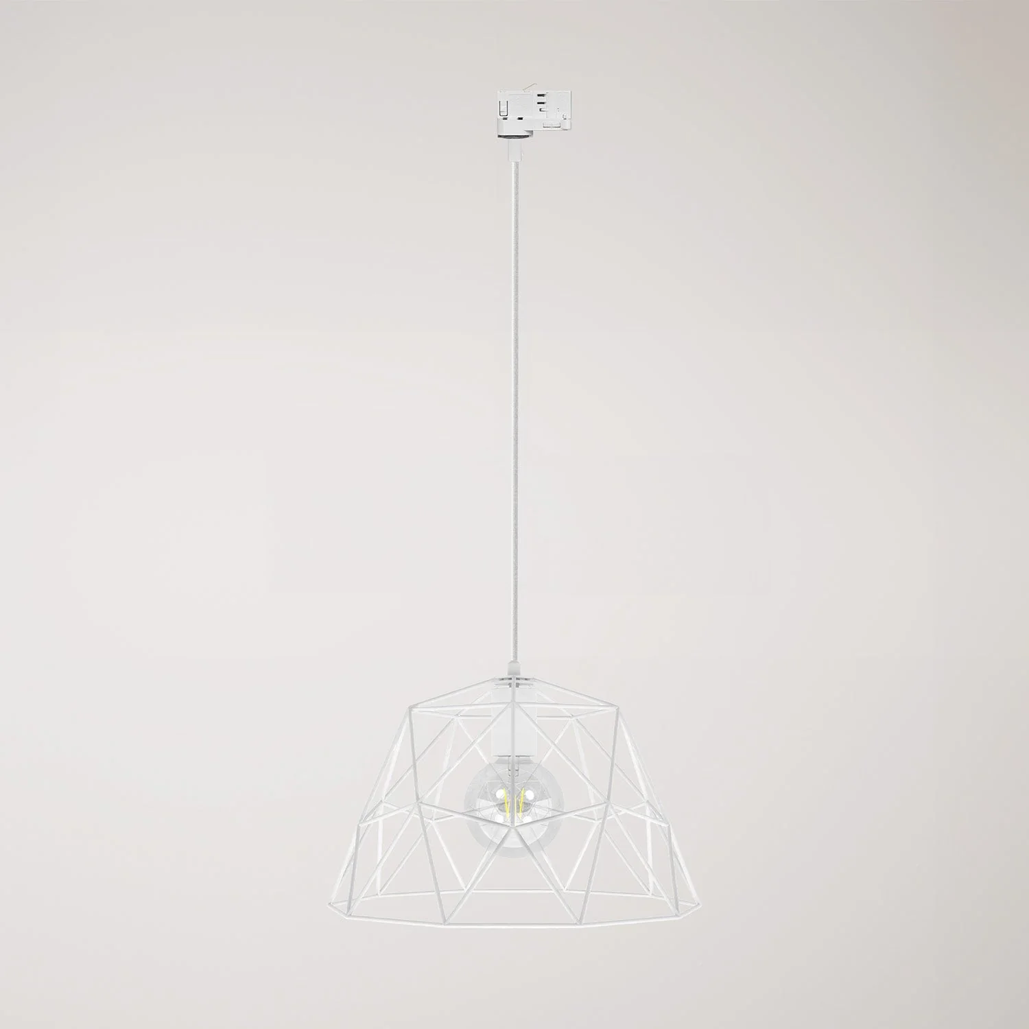 Pendant lamp with Dome lampshade for tracks - White