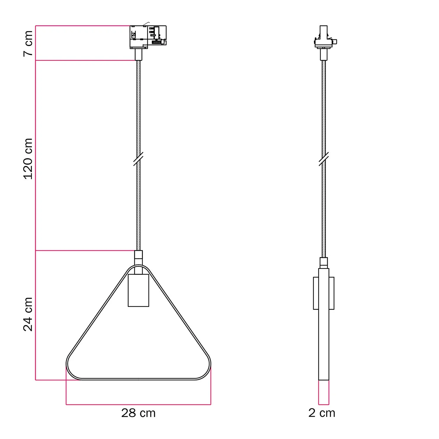 Pendant lamp with Duedì Apex lampshade on tracks - Black - Image 6
