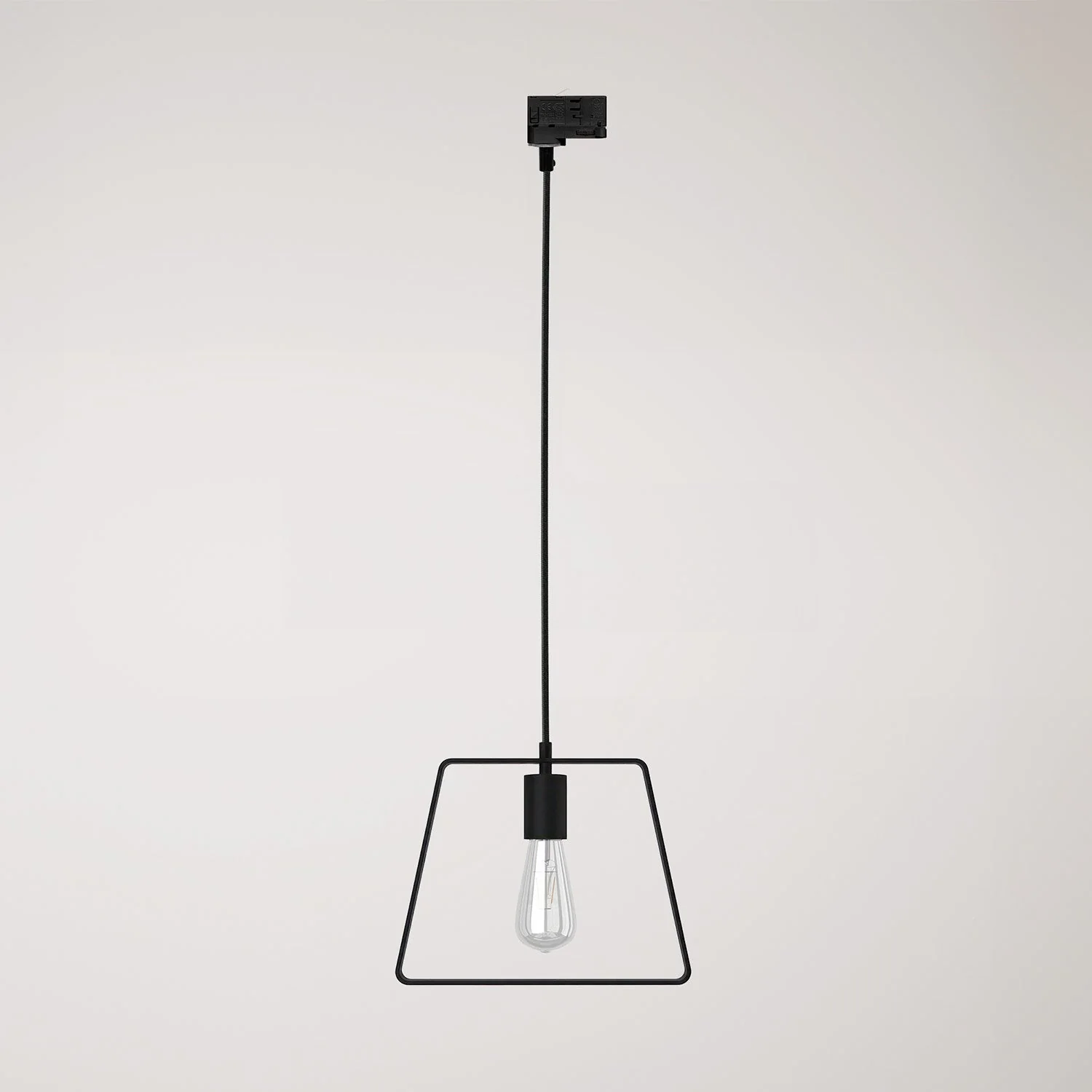 Pendant lamp with Duedì Base lampshade for tracks - Black